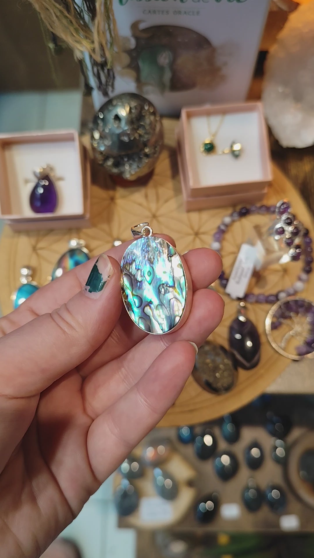 Pendentif Albalone serti Argent