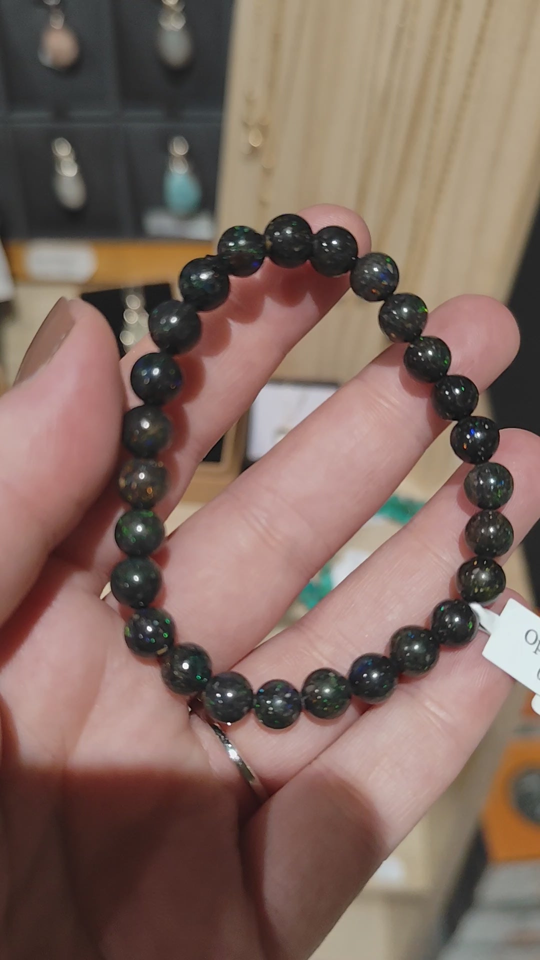 Bracelet Opale Noire AA 7-8 mm – Pierre Naturelle Protection