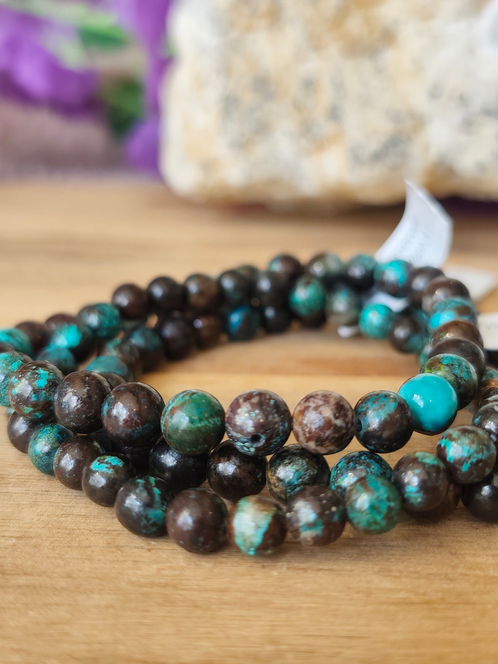 Bracelet Chrysocolle du Congo - 6mm
