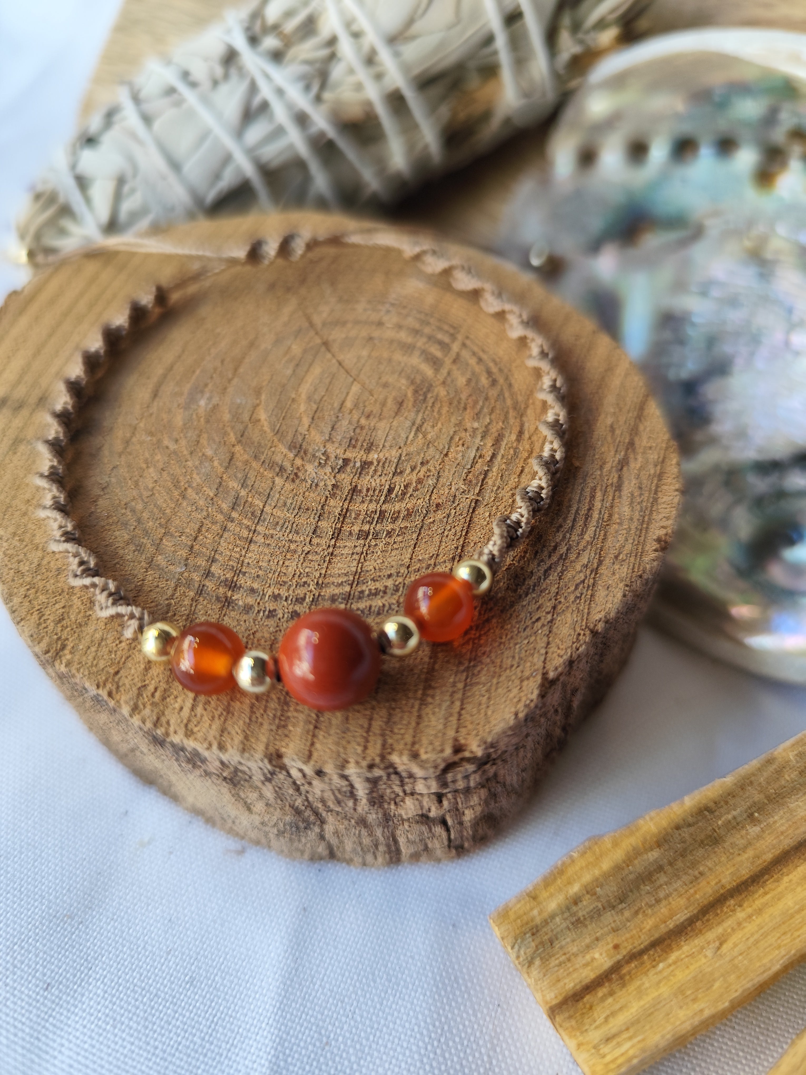 Bracelet Macramé Jaspe/cornaline