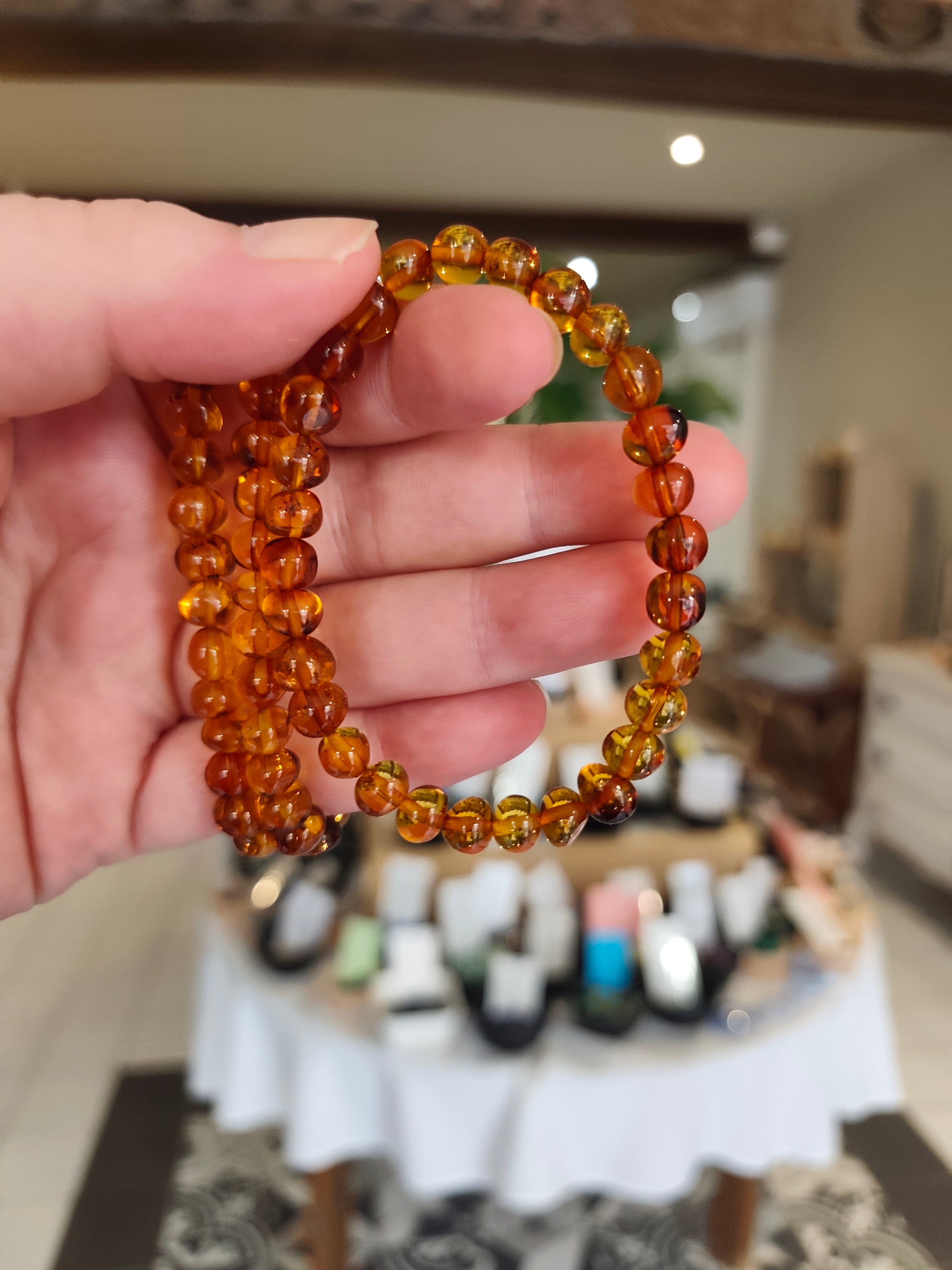 Bracelet Ambre Baltique Cognac – 8 mm