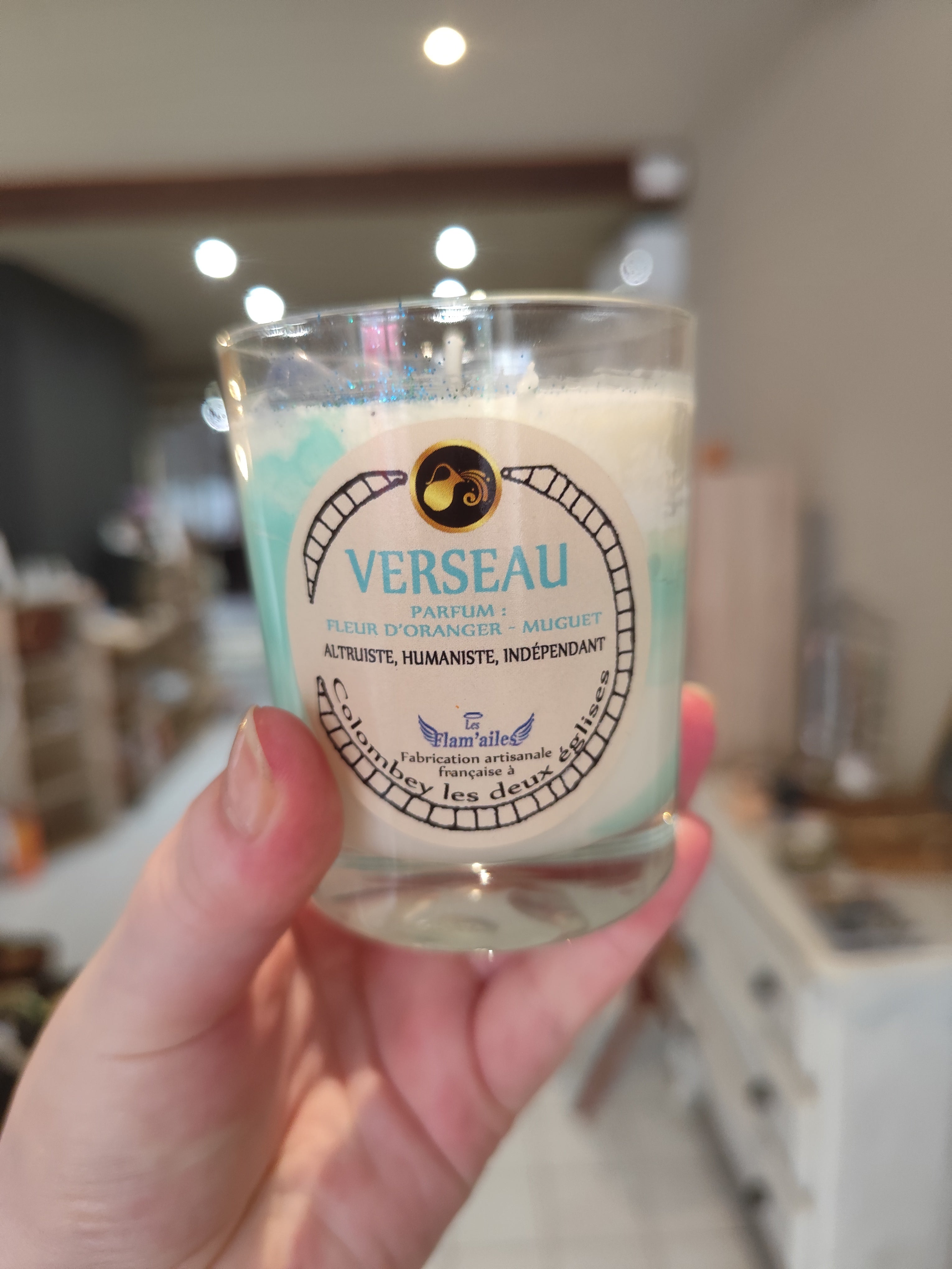 Bougie signe astrologique Verseau ♒ — Fleur d'Oranger & Muguet