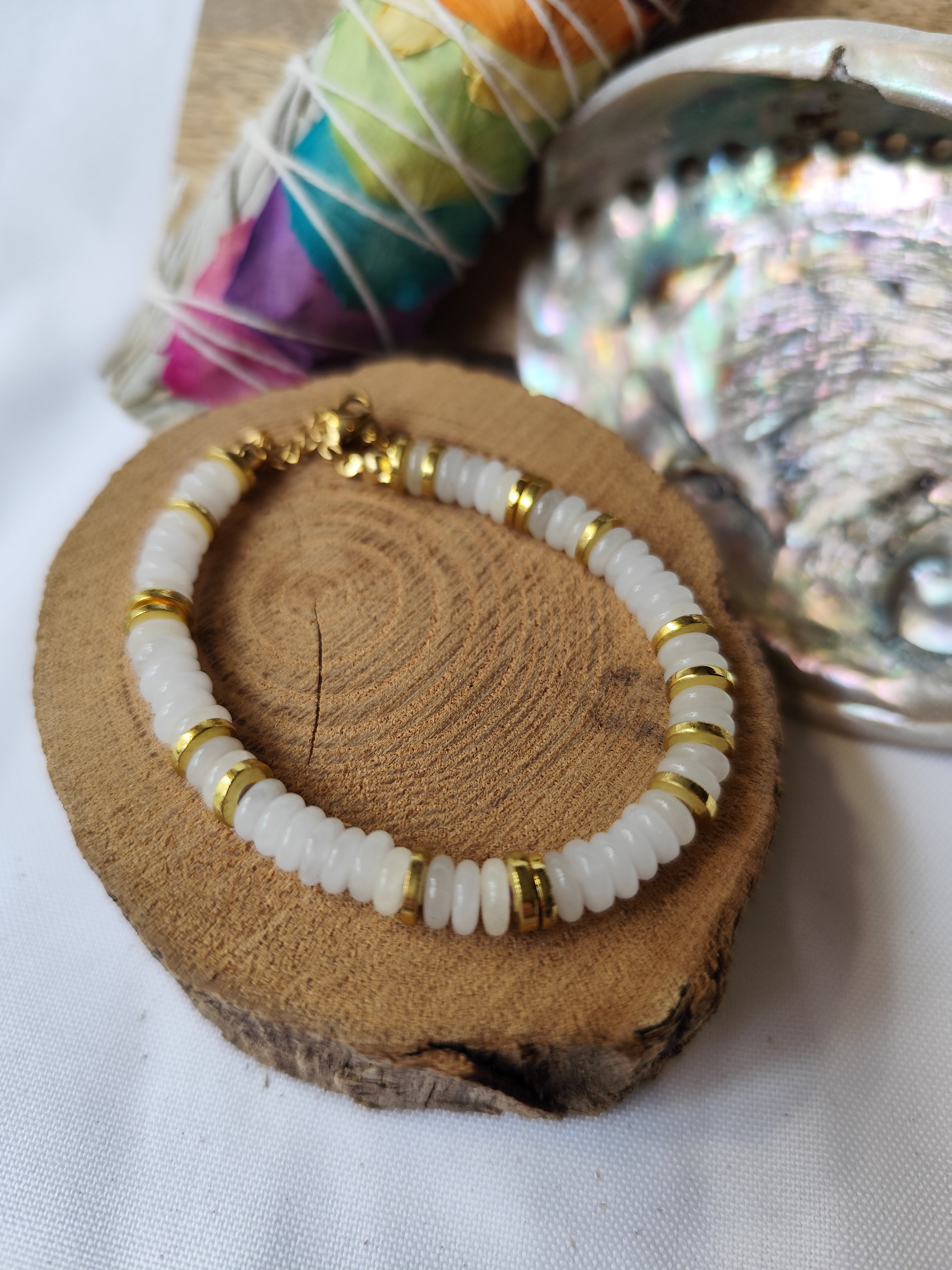 Bracelet "Ona" Jade blanc