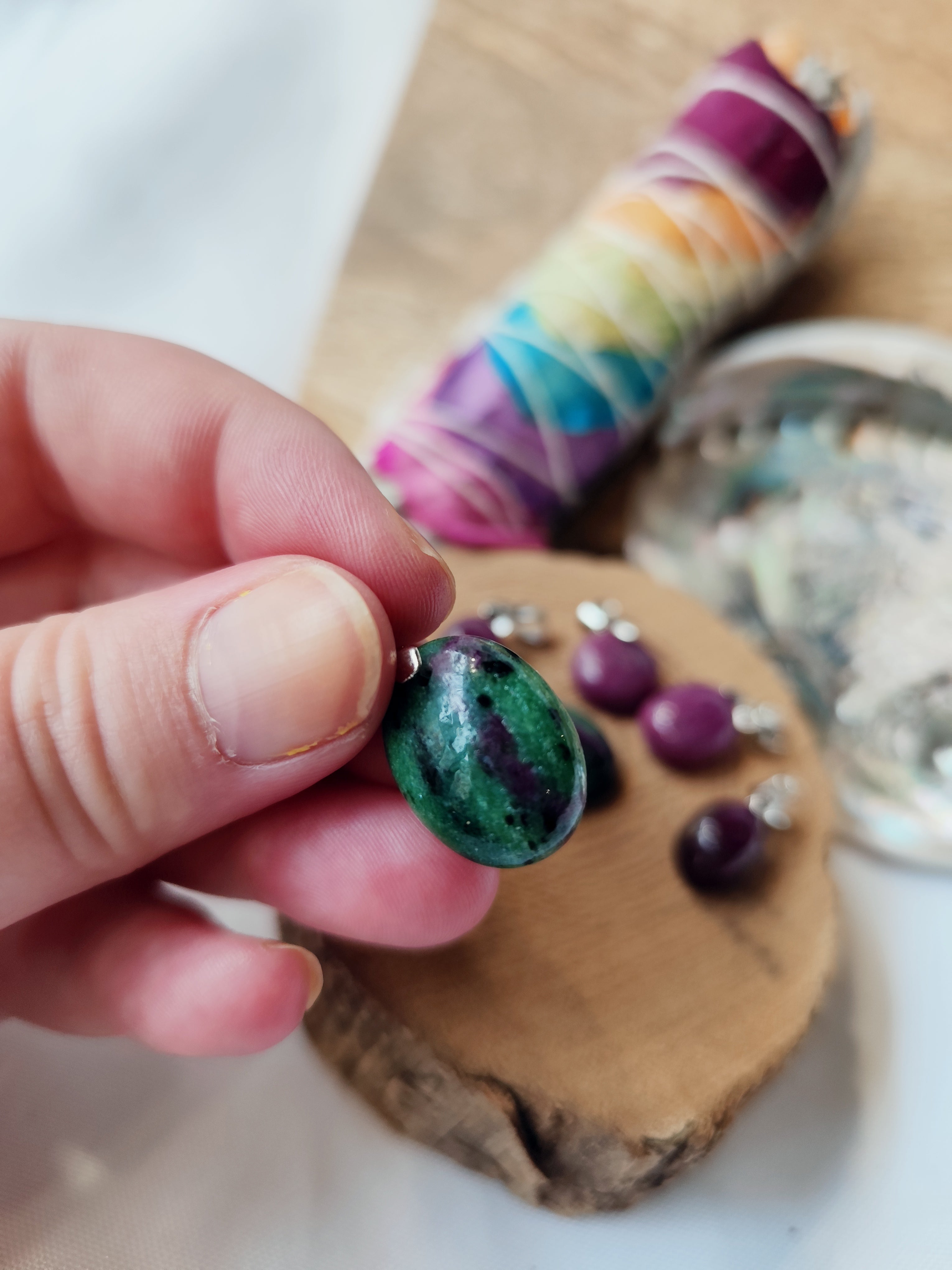 Pendentif Rubis sur Zoïsite