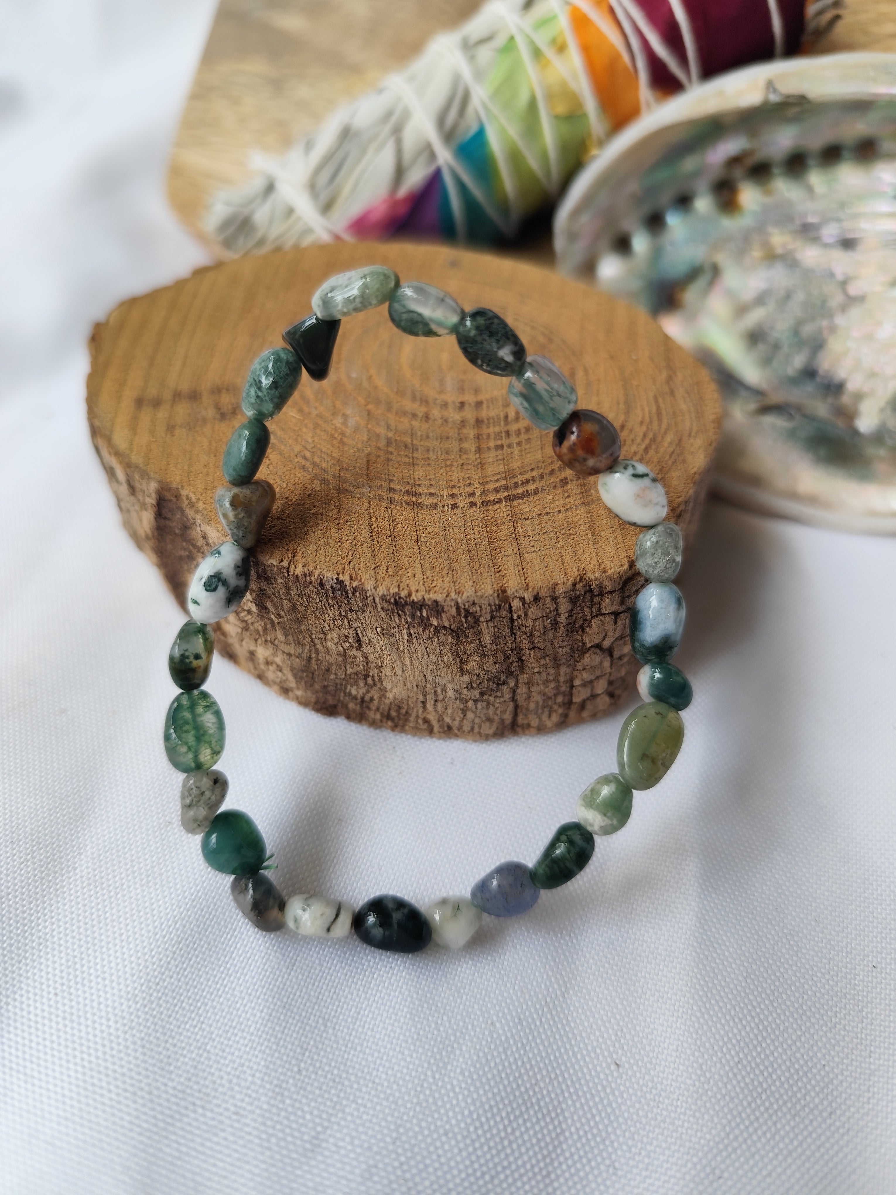 Bracelet grain Agate mousse