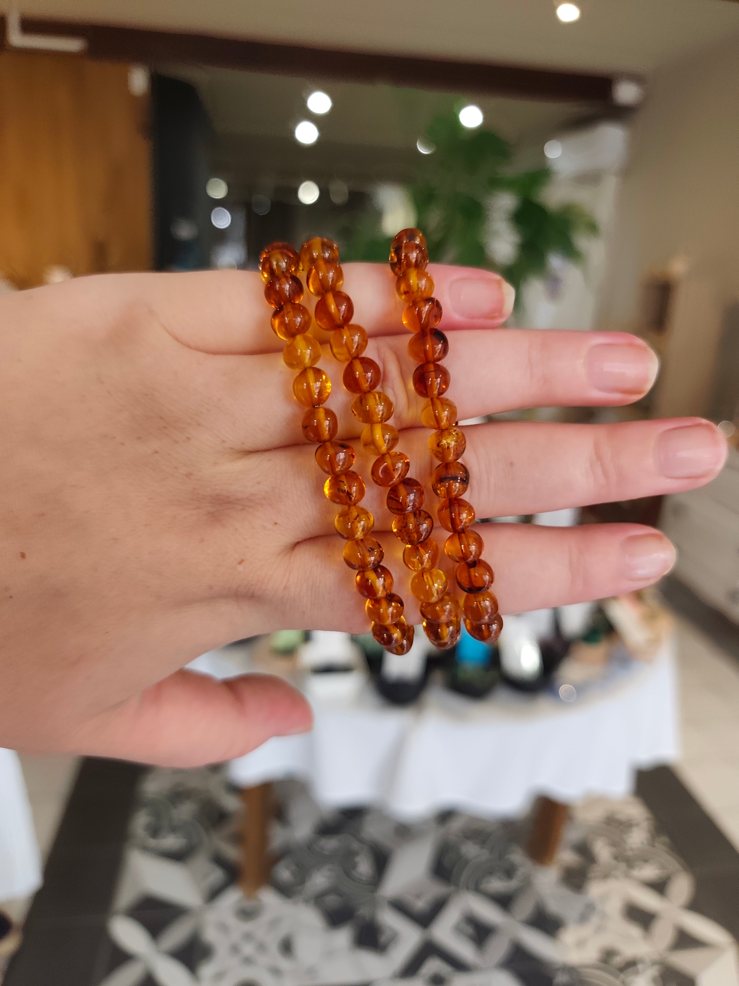 Bracelet Ambre Baltique Cognac – 8 mm