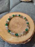 Bracelet Douceur, protection, consolation / agate verte, labradorite, phrénite