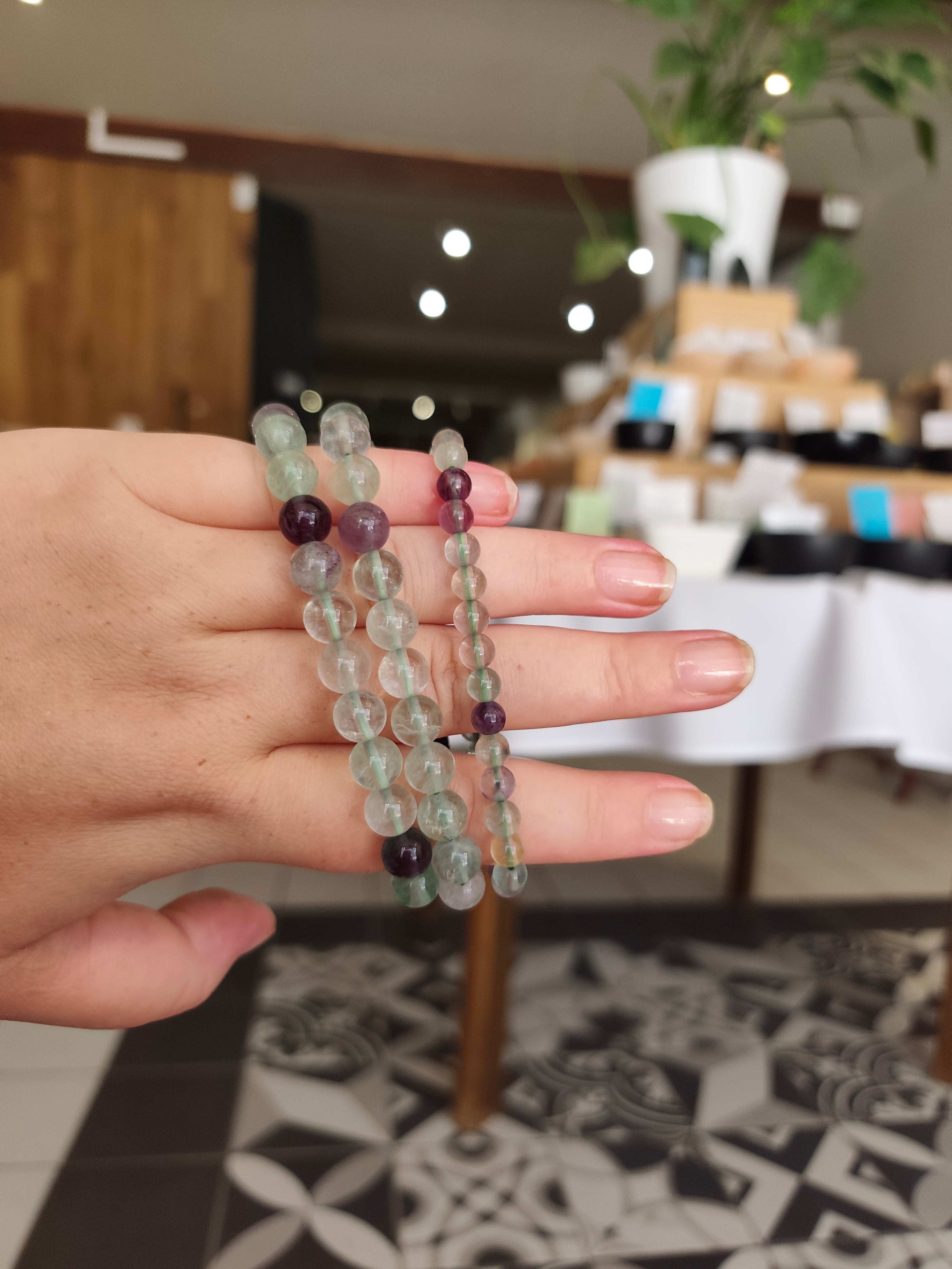 Bracelet en fluorite multicolore A – 6 mm ou 8 mm