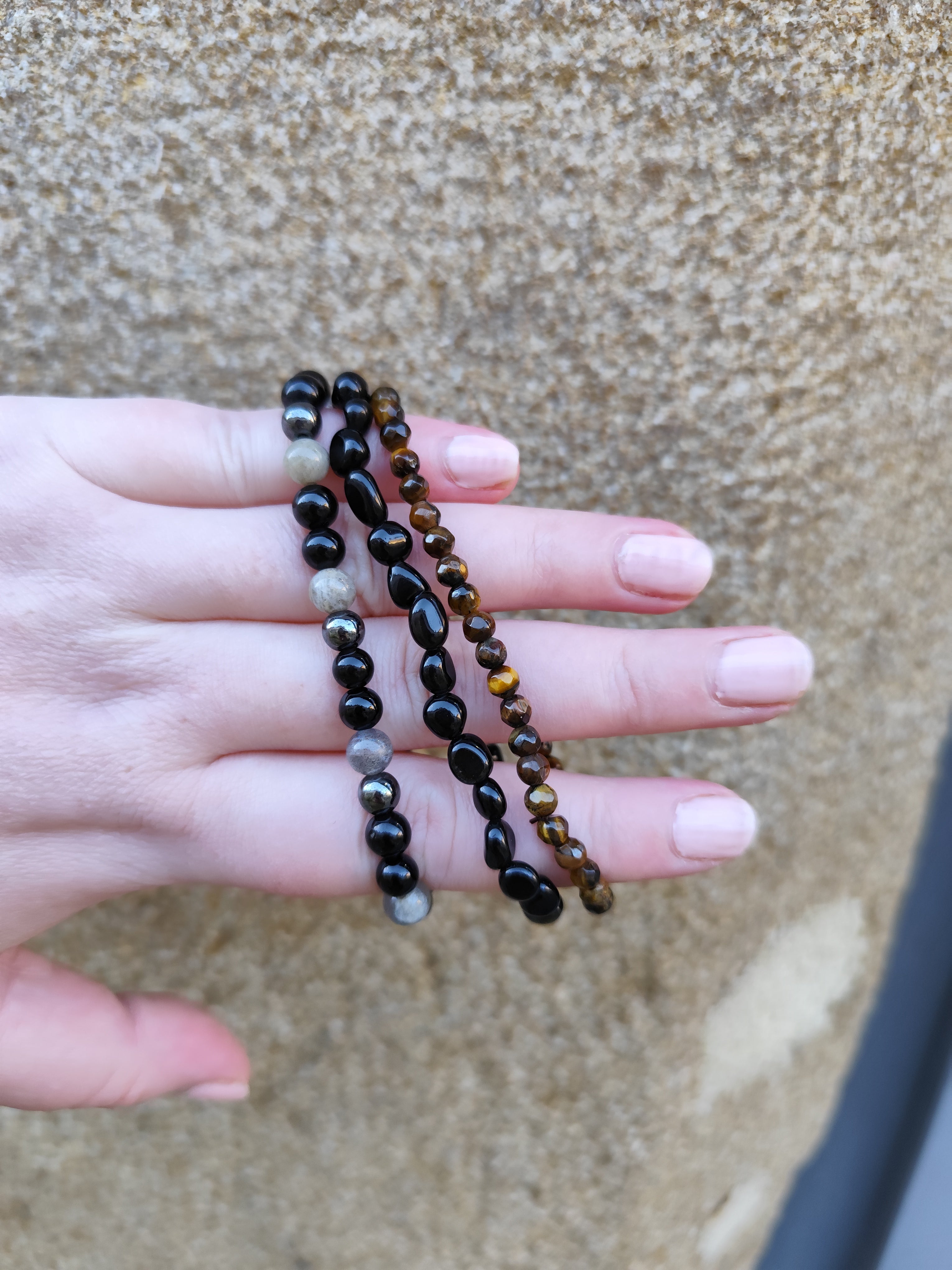 Bracelet Combo Noir – Protection & Ancrage en Pierres Naturelles