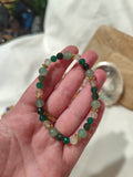 Bracelet pour rayonner, renouveau, coeur / agate verte, agate mousse, Phrénite