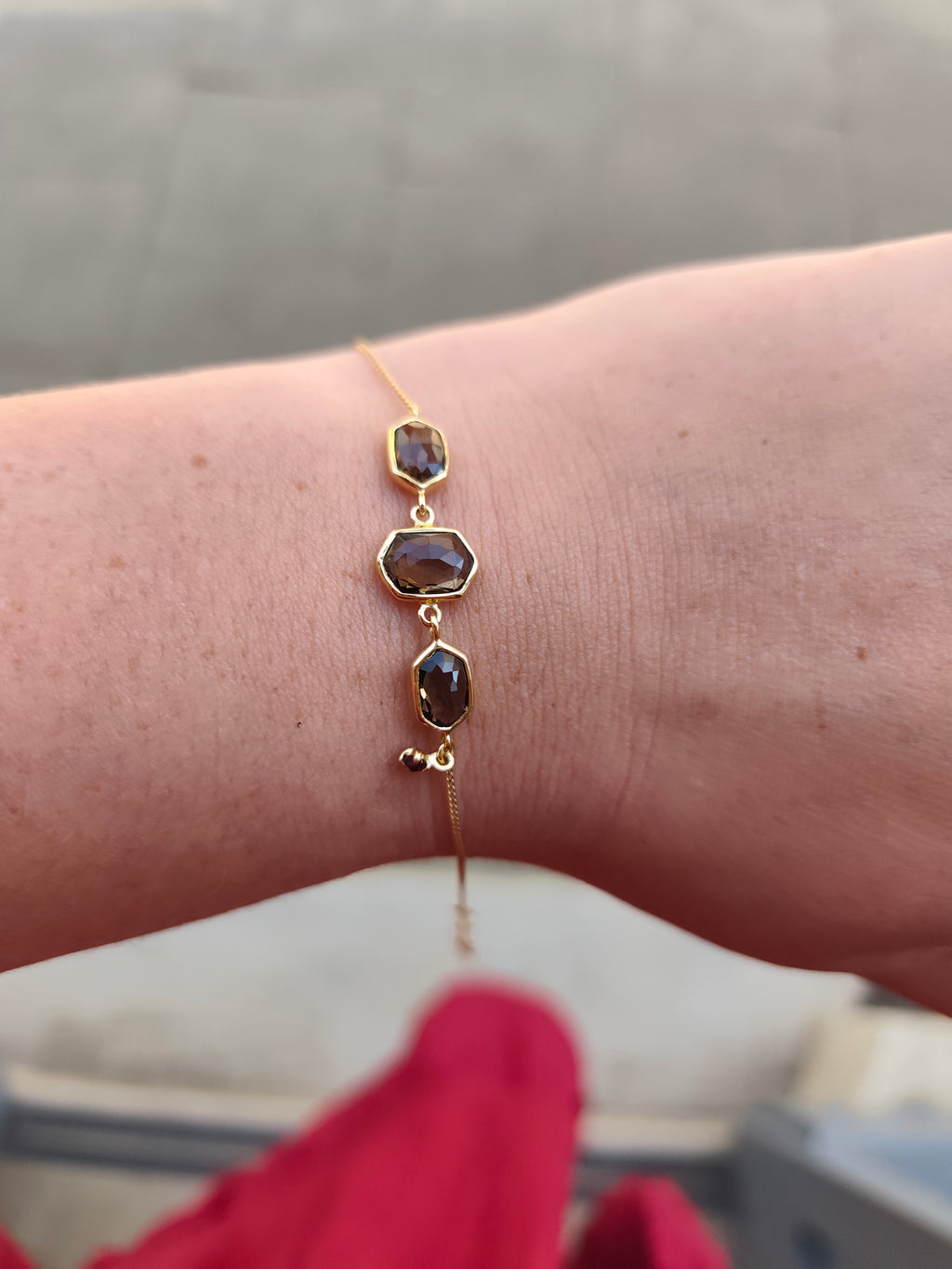 Bracelet Quartz Fumé & Grenat