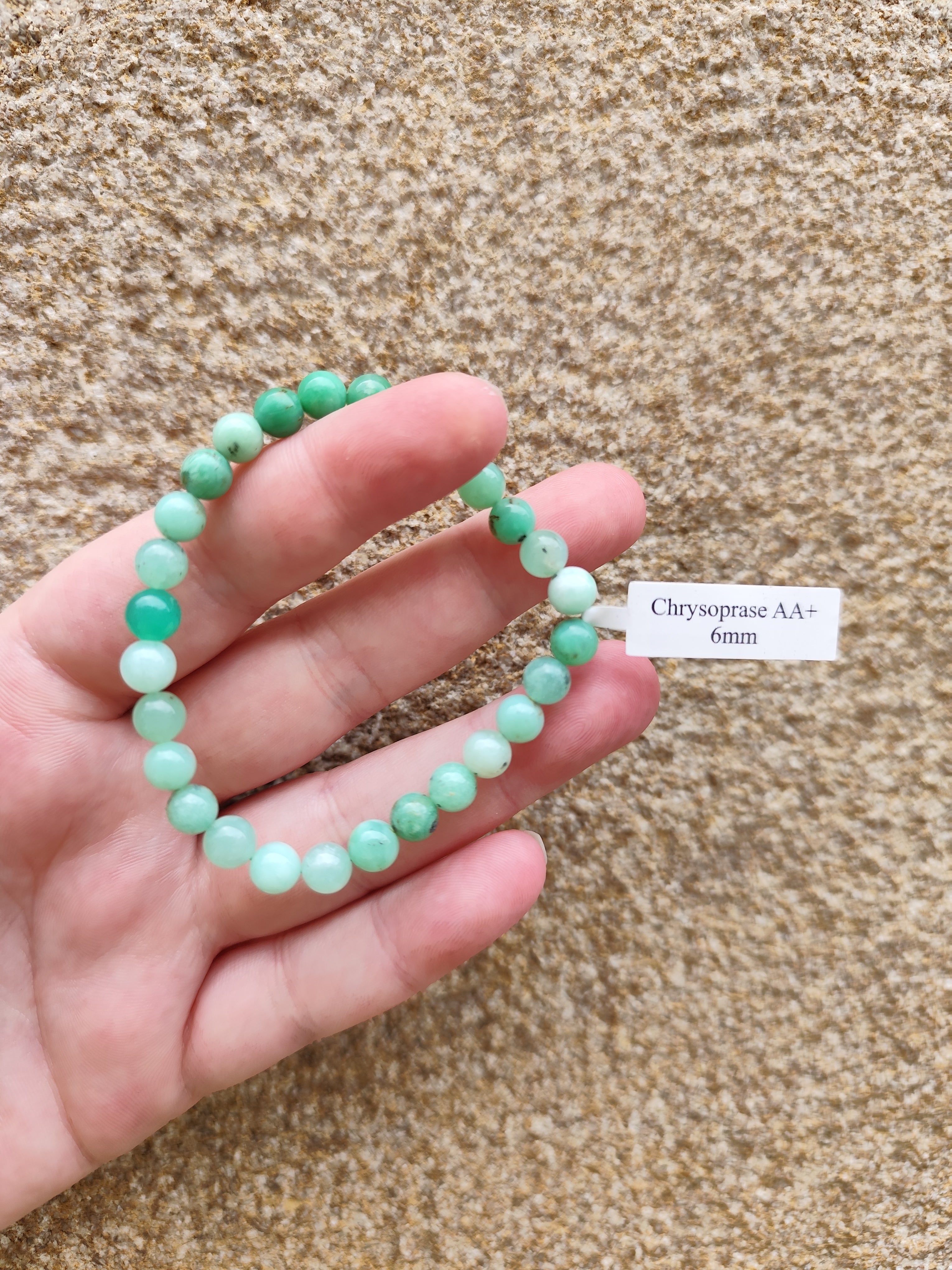 Bracelet en Chrysoprase AA+ – Perles 6 mm