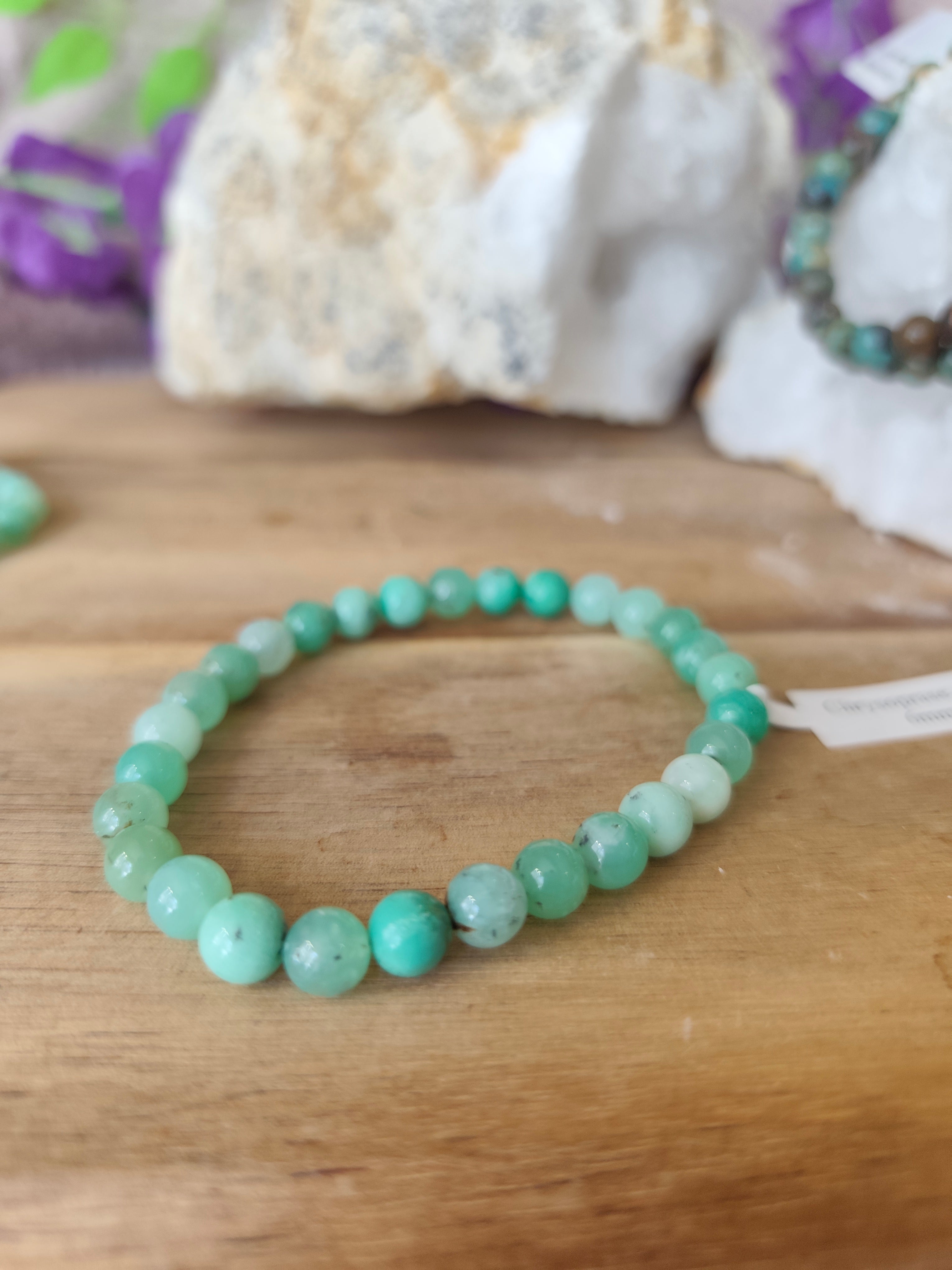 Bracelet en Chrysoprase AA+ – Perles 6 mm