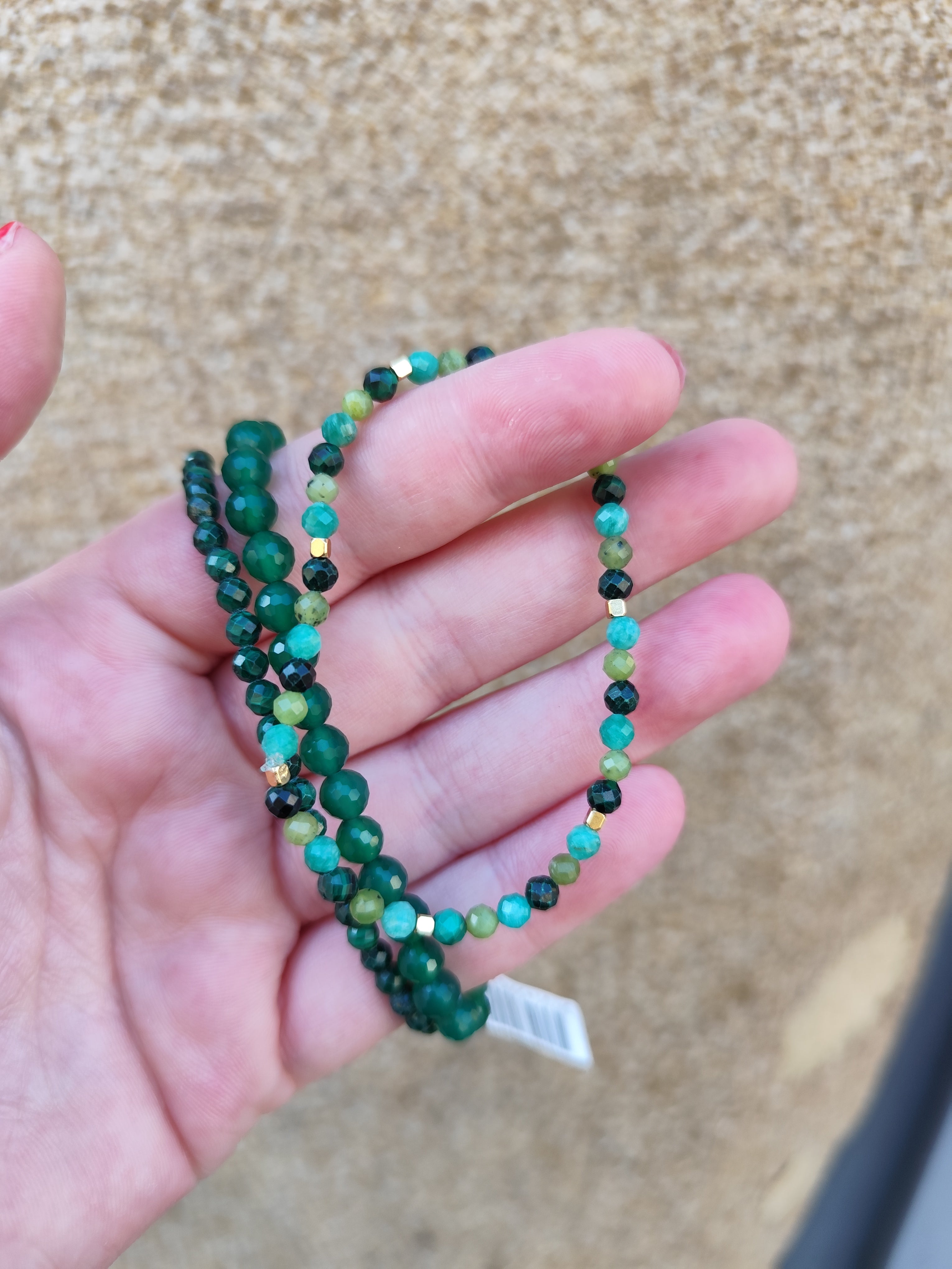 Bracelet Malachite, Amazonite & Serpentine 4 mm – Chakra Cœur & Énergie Positive
