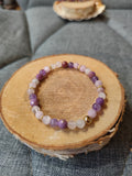 Bracelet Calme et paix intérieur / Quartz Rose, phosphodérite, Améthyste