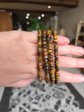 Bracelet Œil de Tigre — Donut facetté 6 mm
