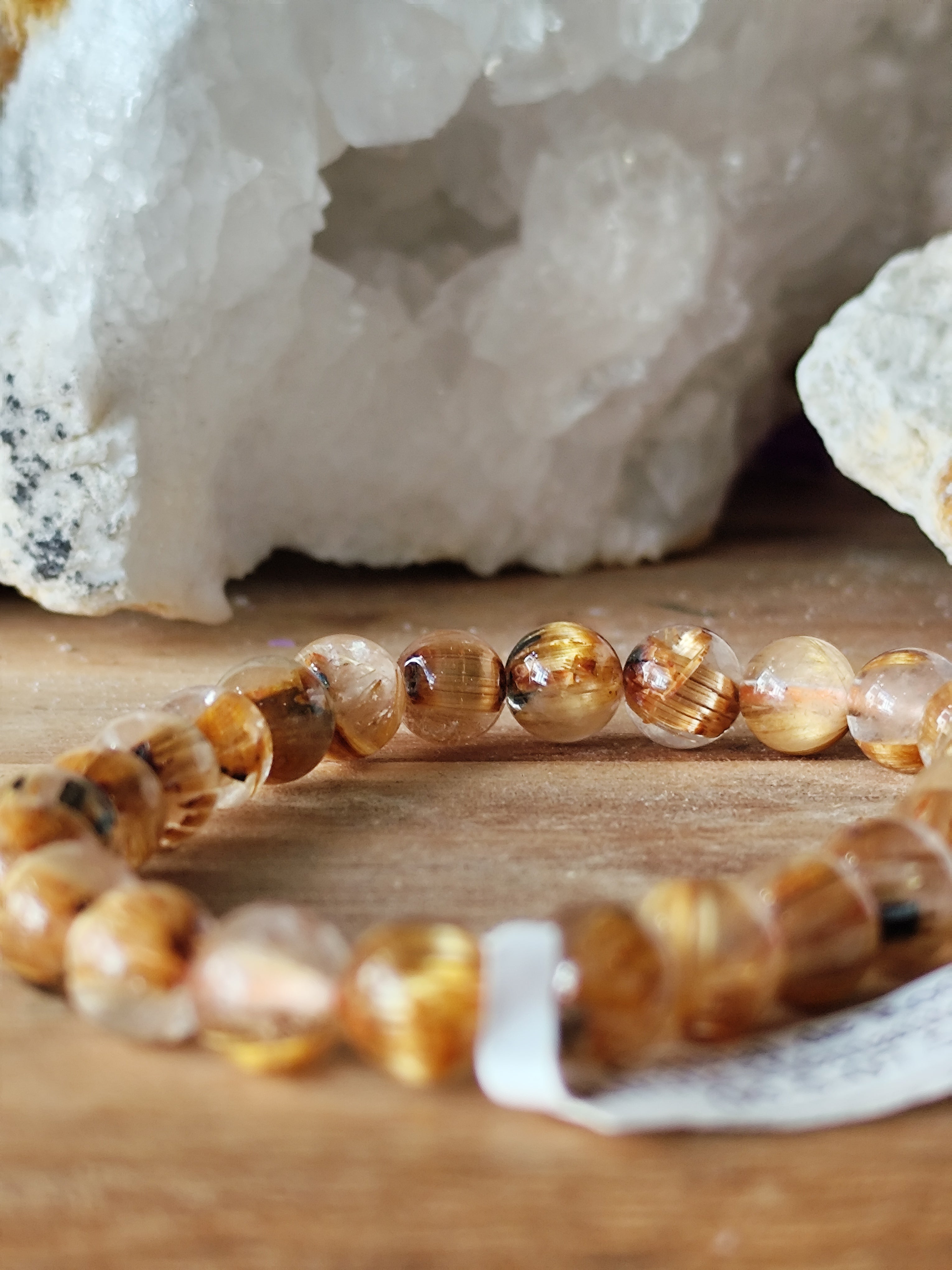 Bracelet Cristal de Roche Hématite AAA ( très rare )
