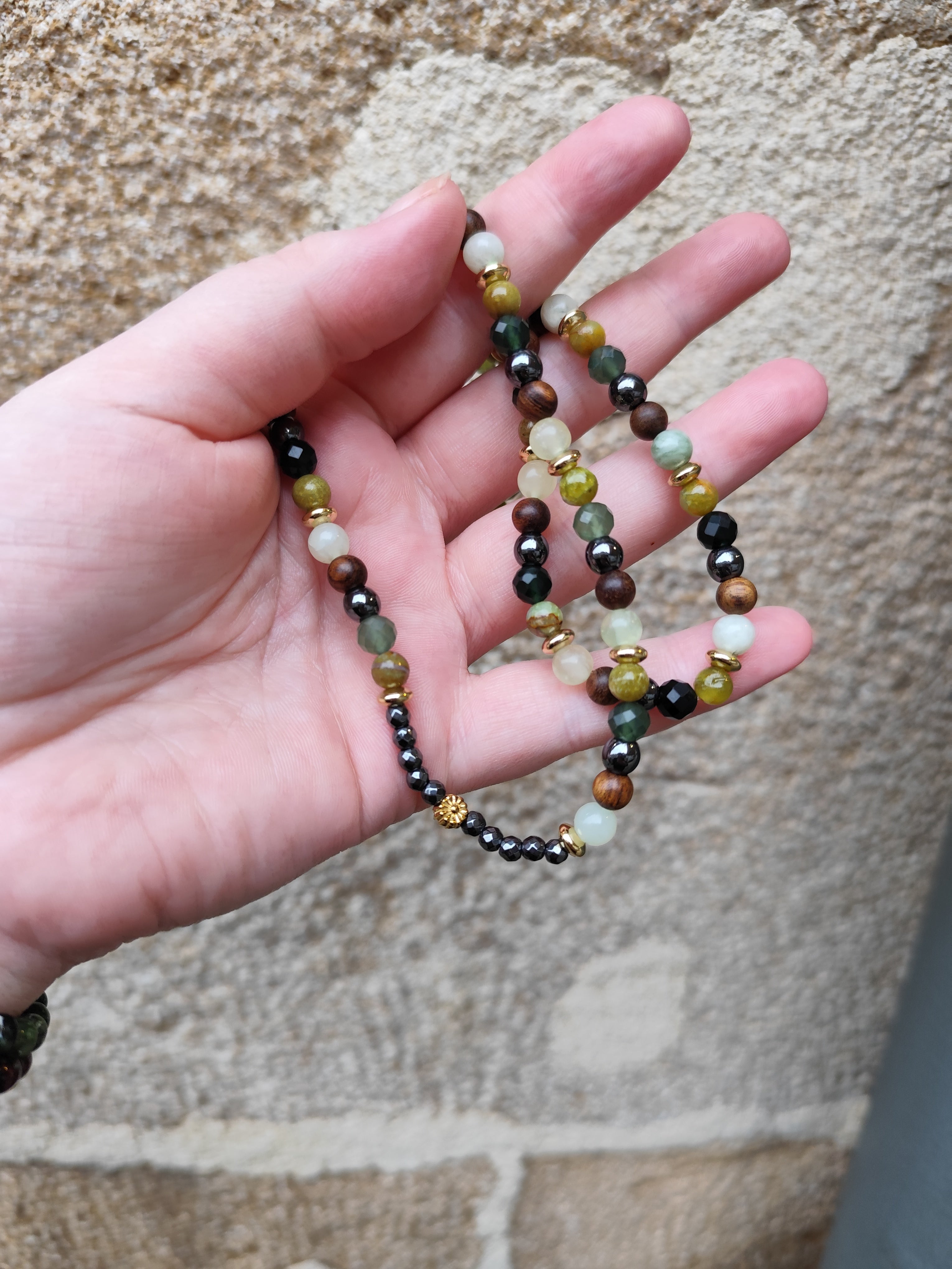 Sautoir Marguerite – Collier en Pierres Naturelles, Bijou Bohème et Lithothérapie