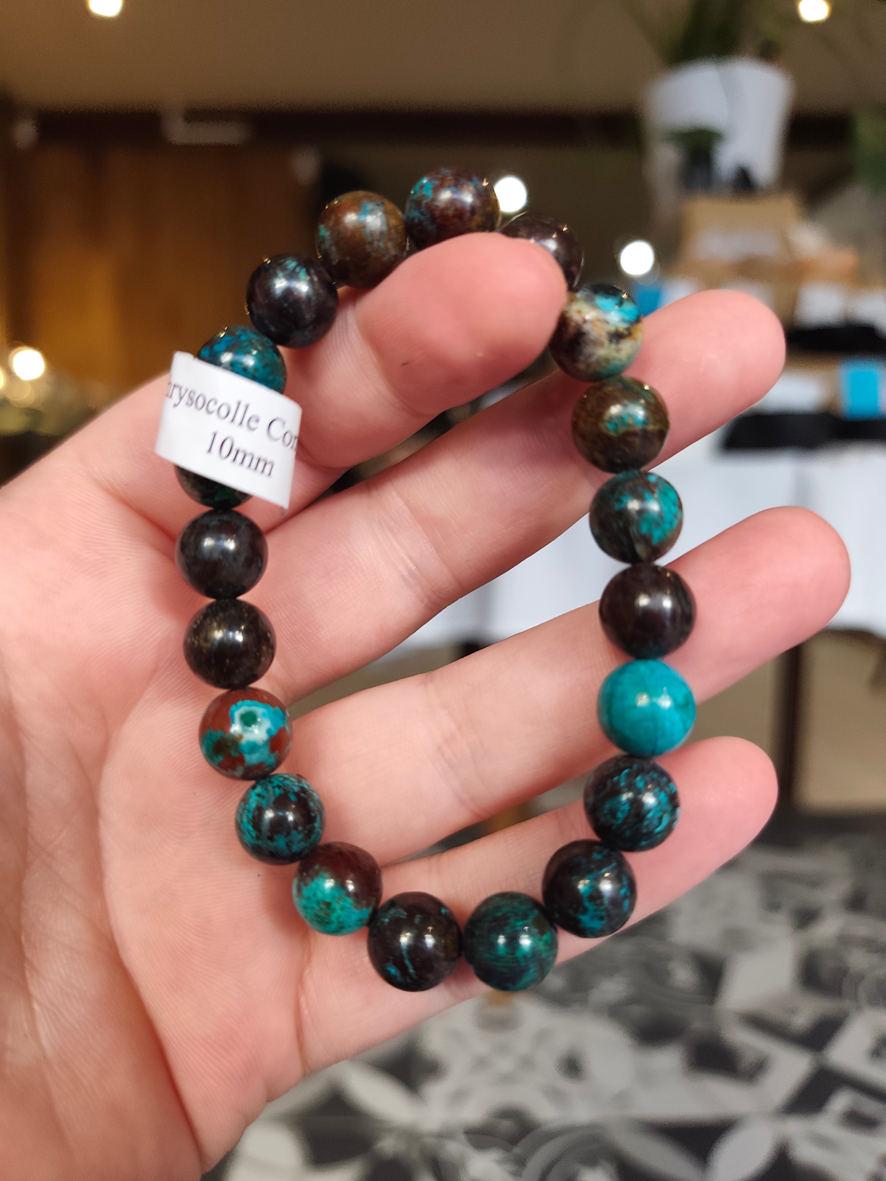 Bracelet Chrysocolle du Congo A+ – 10 mm