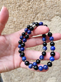 Bracelet homme 18 cm en Onyx et Lapis Lazuli – Pierres naturelles qualité A & acier inoxydable