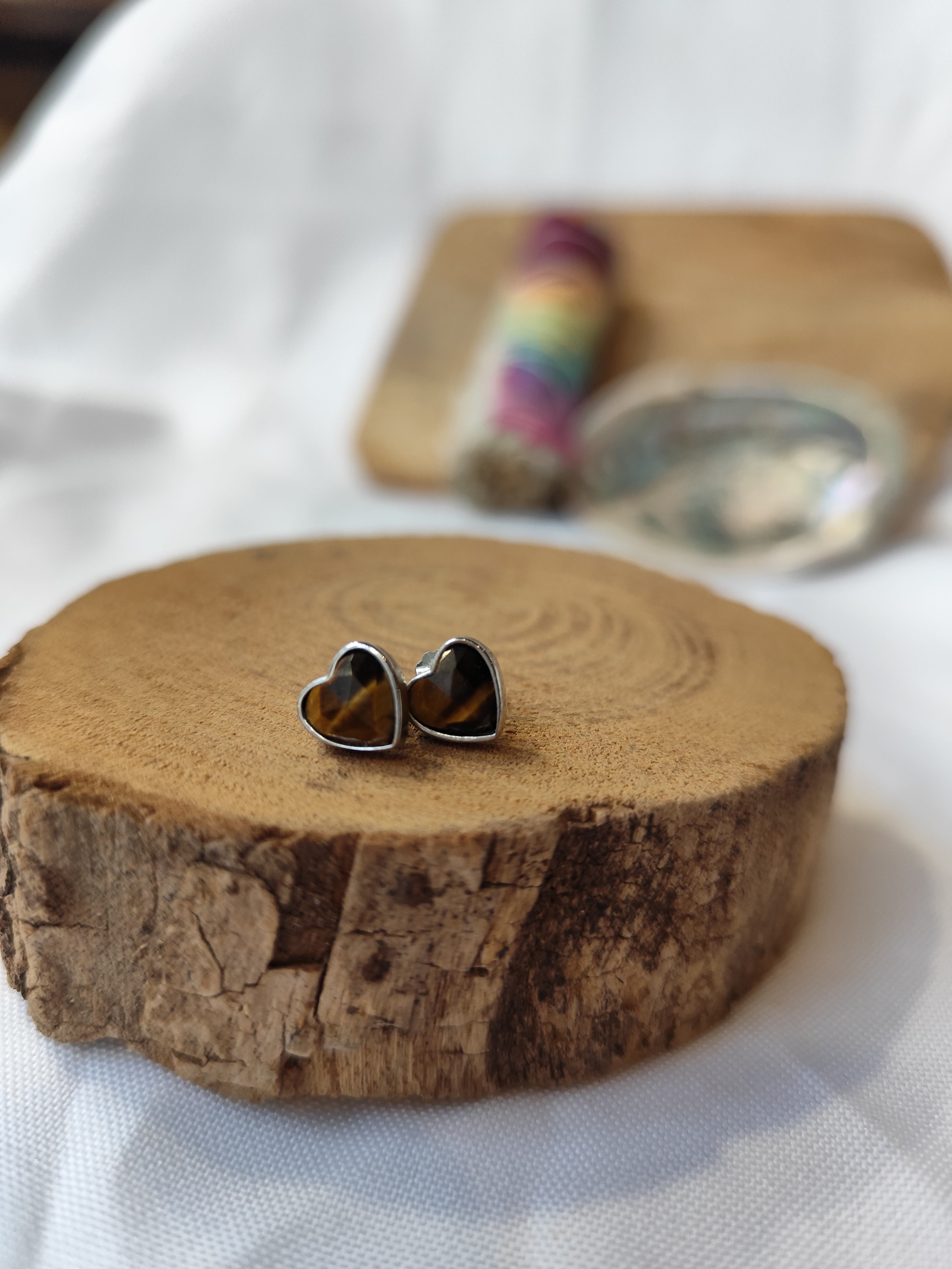 Boucle coeur Oeil de tigre