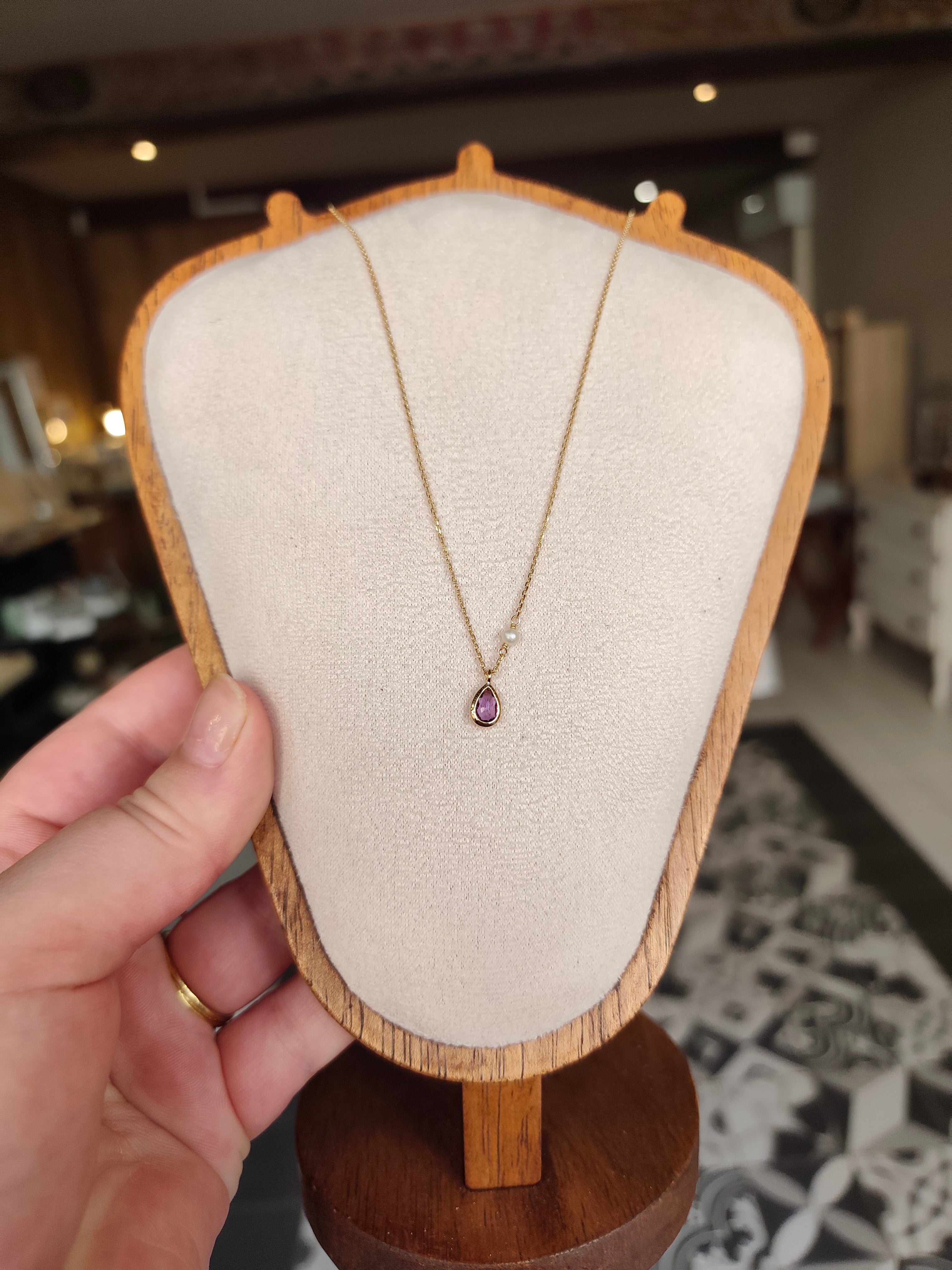Collier Améthyste & Perle — Argent 925 doré à l’or fin