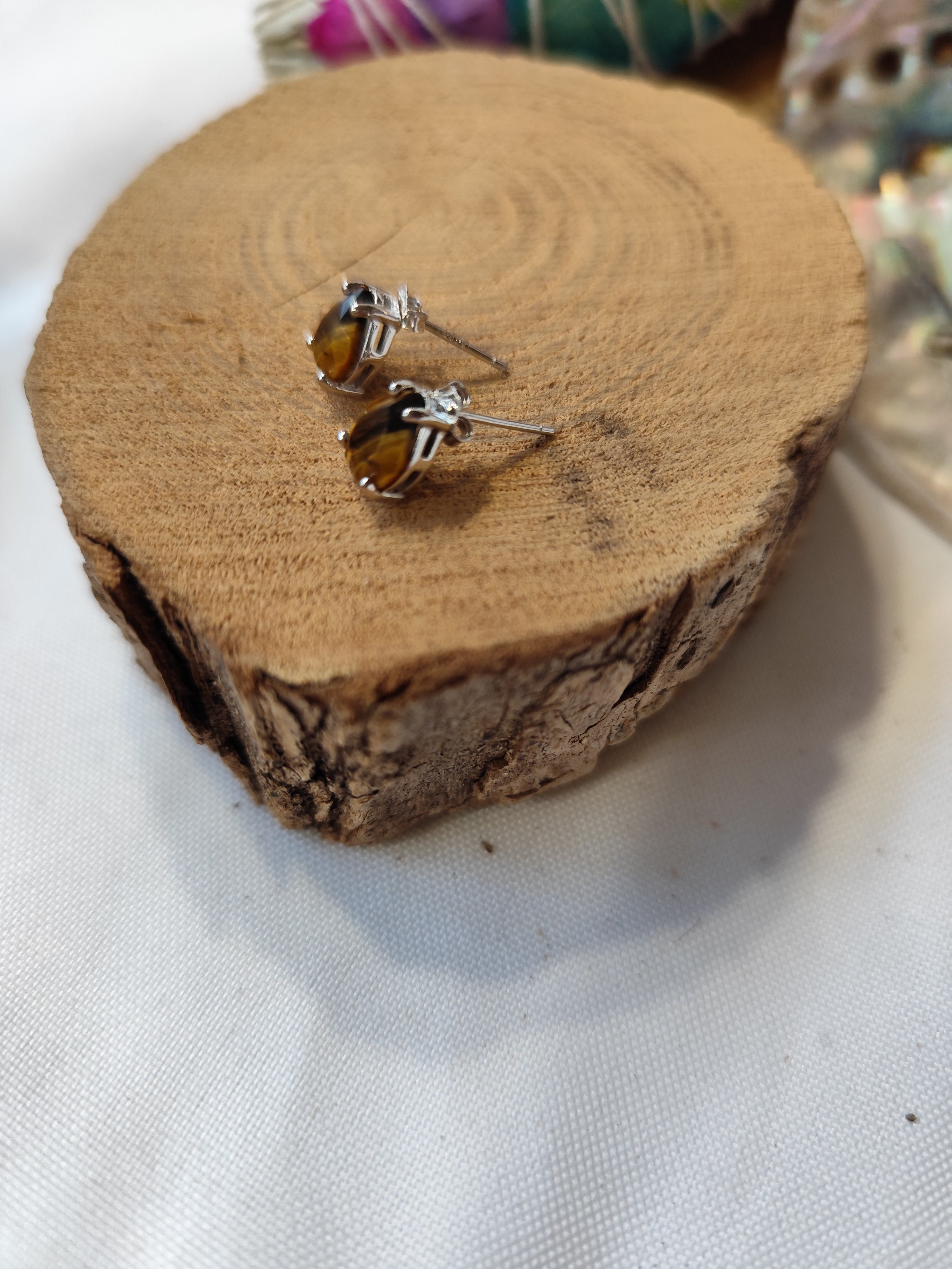 Boucle d'oreille Oeil de Tigre