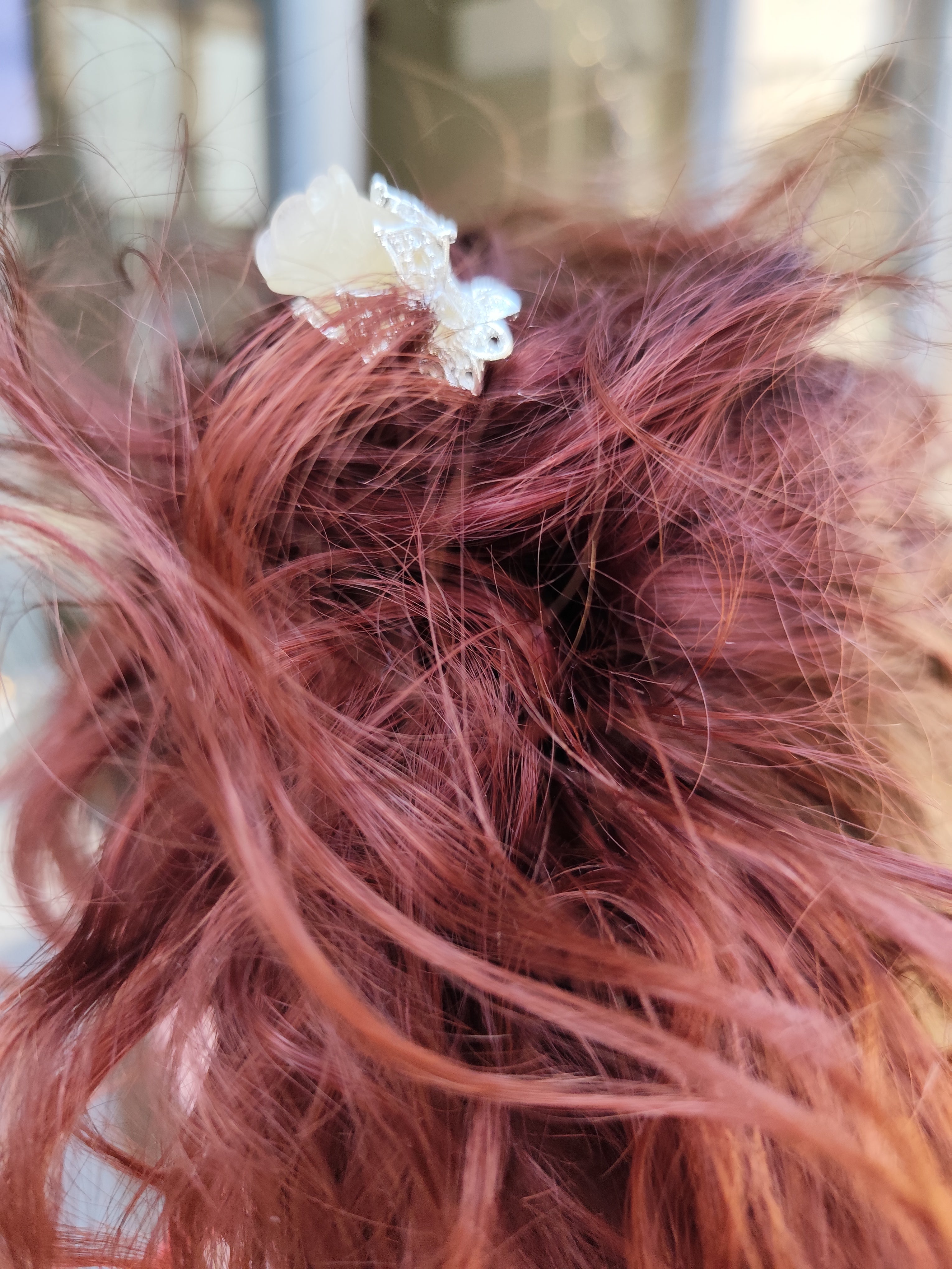Broche cheveux / fluorine verte- jaune