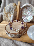 Lumière de la Mer – Bracelet Pierre de Lune, Nacre & Améthyste | Collection Œil de Luna