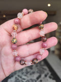 Bracelet Aliénor – Rhodonite, Quartz rose & Jaspe léopard