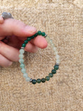Bracelet Emerald Moon – Préhnite, Agate Verte, Aventurine Verte & Agate Mousse