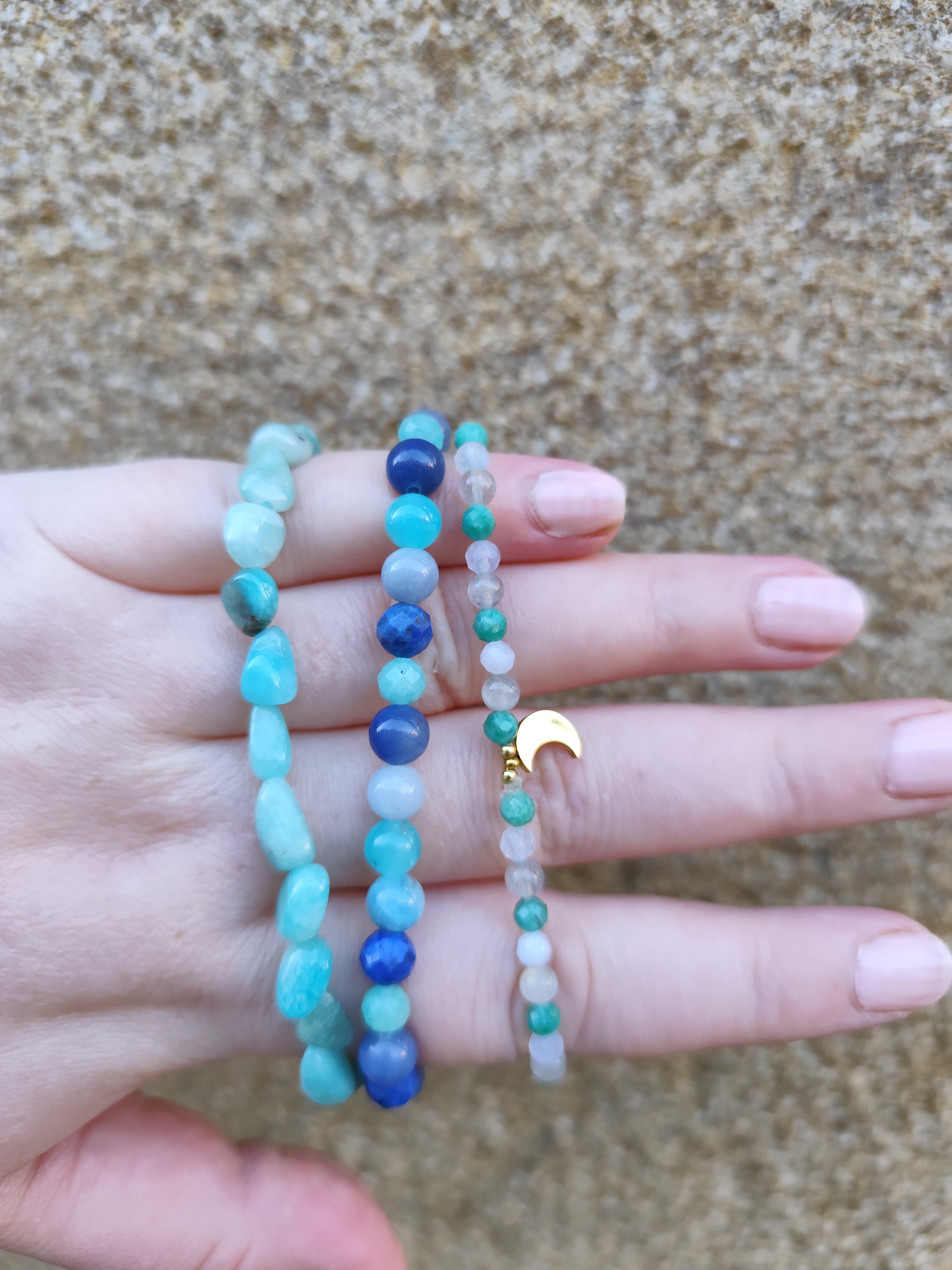 Combo Bleu – Bracelet Confiance & Expression en Pierres Naturelles
