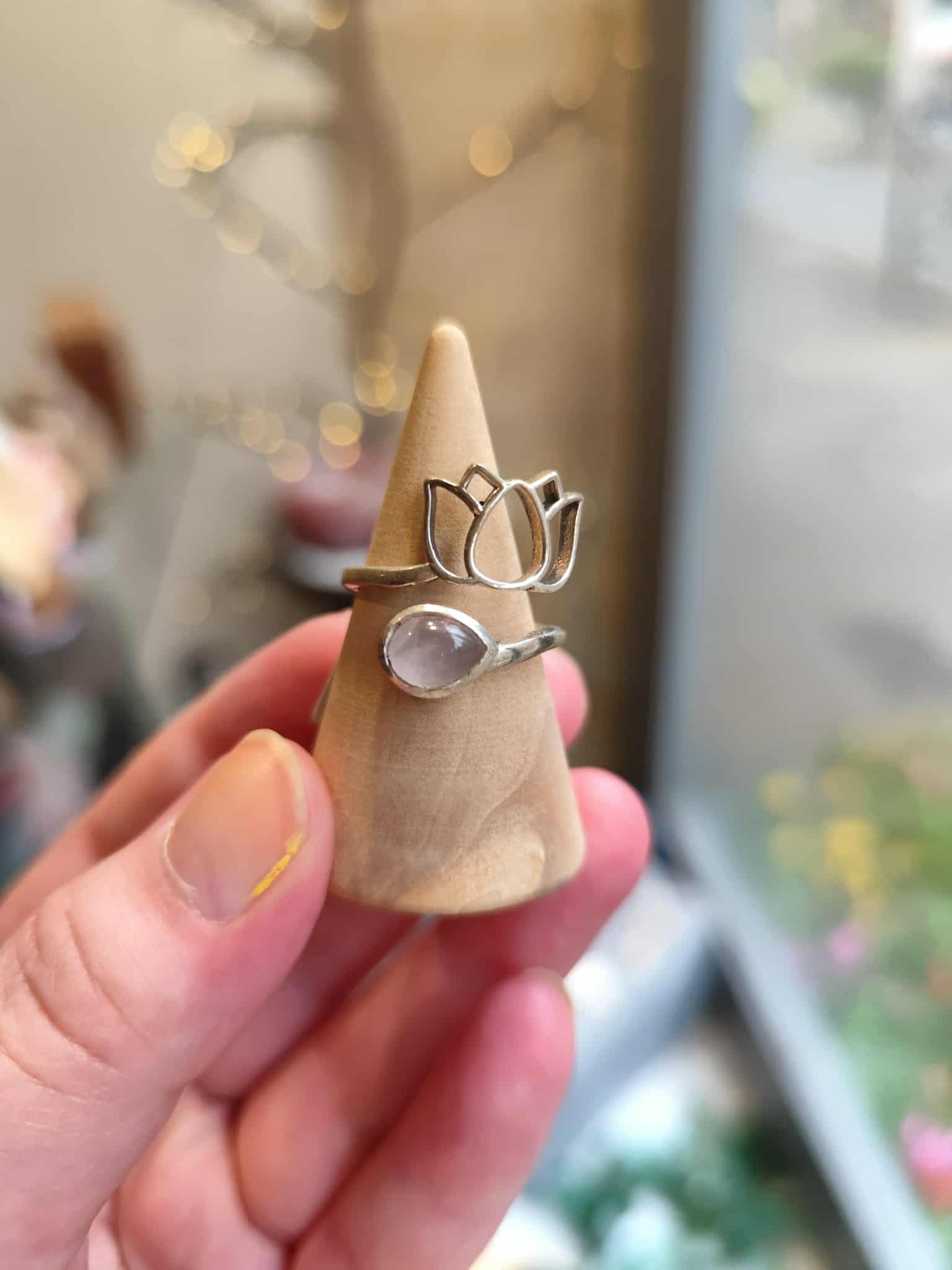 Bague Lotus Quartz rose
