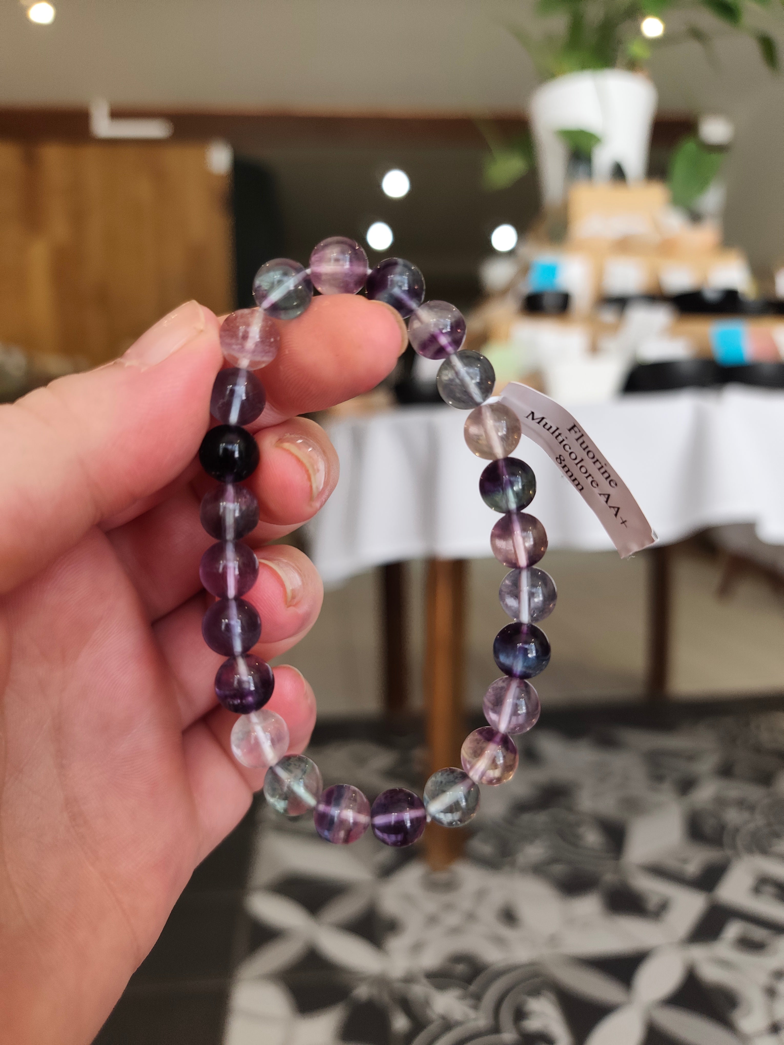 Bracelet en fluorite multicolore AA+ – 8 mm