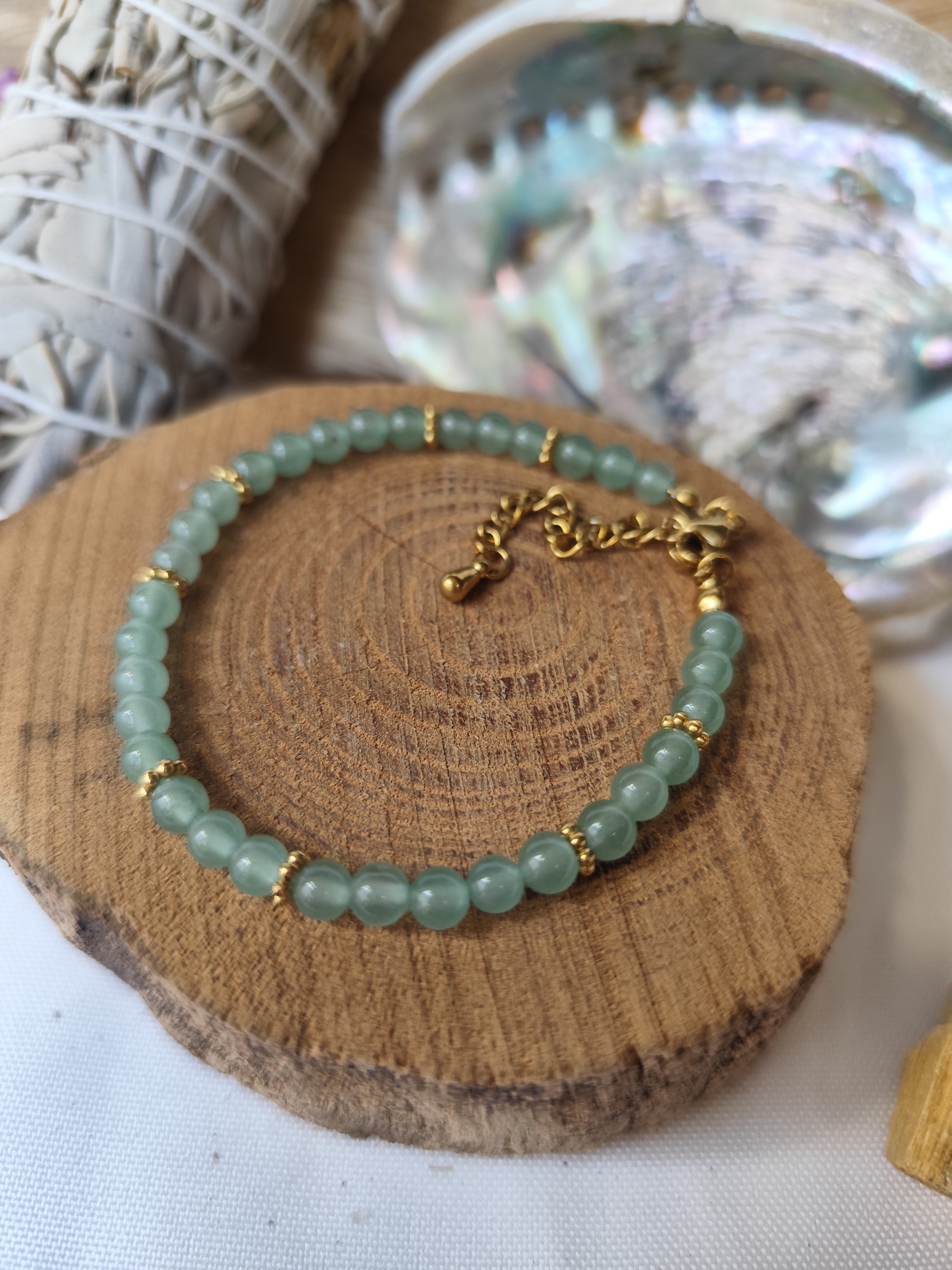 Bracelet " Hola " aventurine verte
