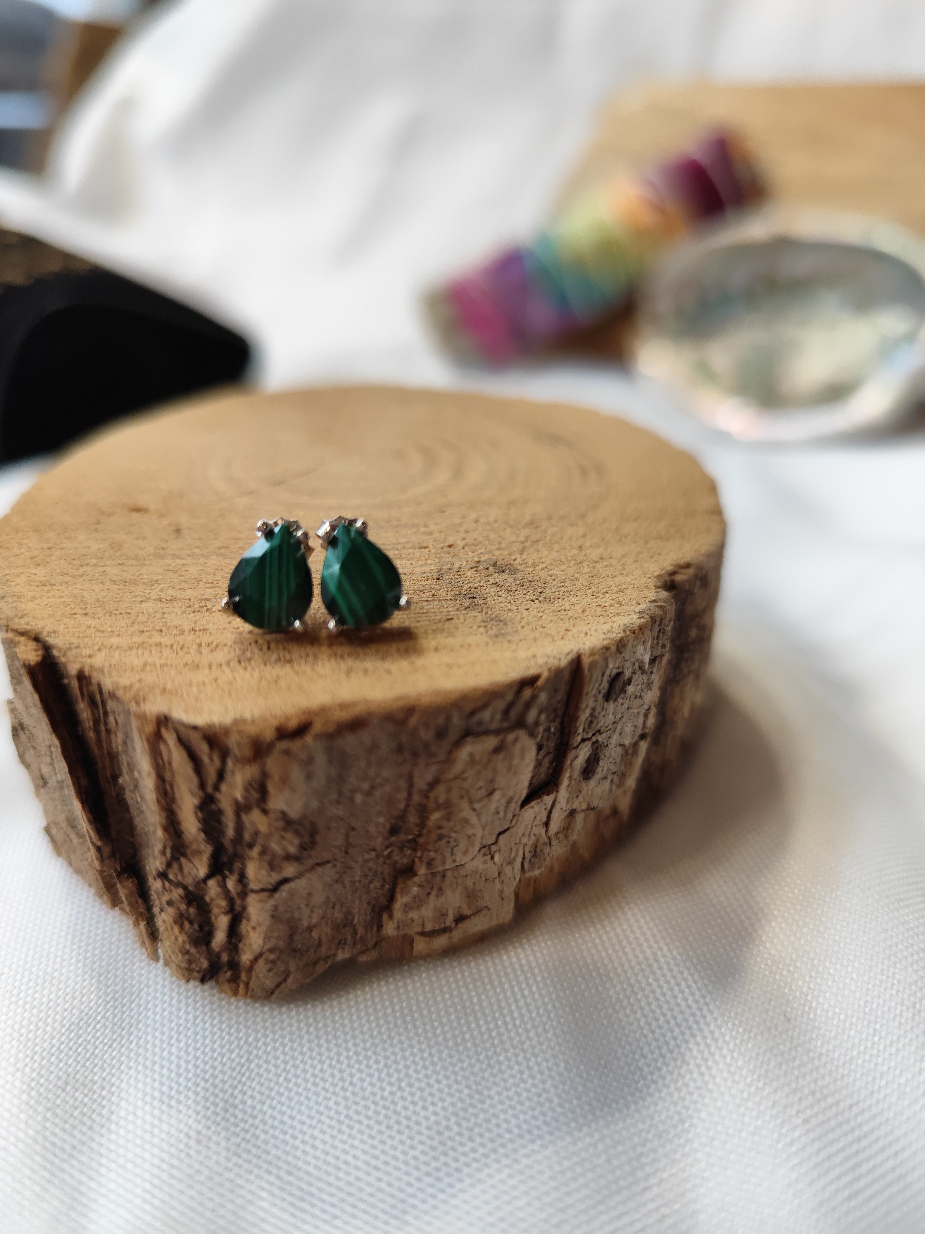 Boucles d'oreilles Malachite