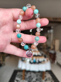 Bracelet signe astrologique Cancer – Pierre de lune, Amazonite & Cristal de roche
