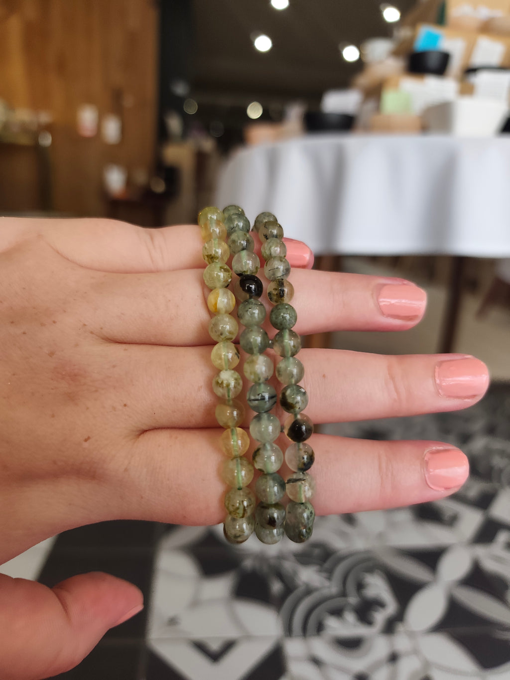 Bracelet en Préhnite naturelle 6 mm – Qualité A