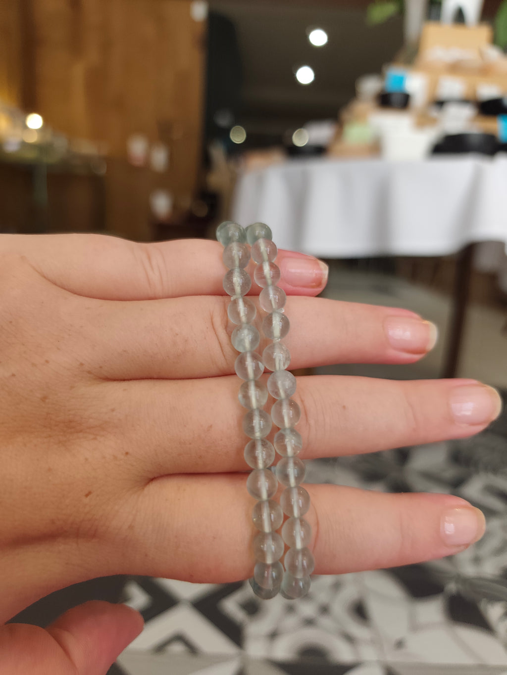 Bracelet en fluorite bleue – 6 mm