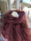 Broche cheveux / fluorine verte- jaune