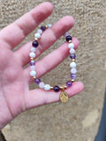 Bracelet Vierge Marie – Pierres Naturelles & Médaille Divine