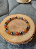 Bracelet Protection, ancrage à la terre, épanouissement / aventurine orange, hématite, labradorite