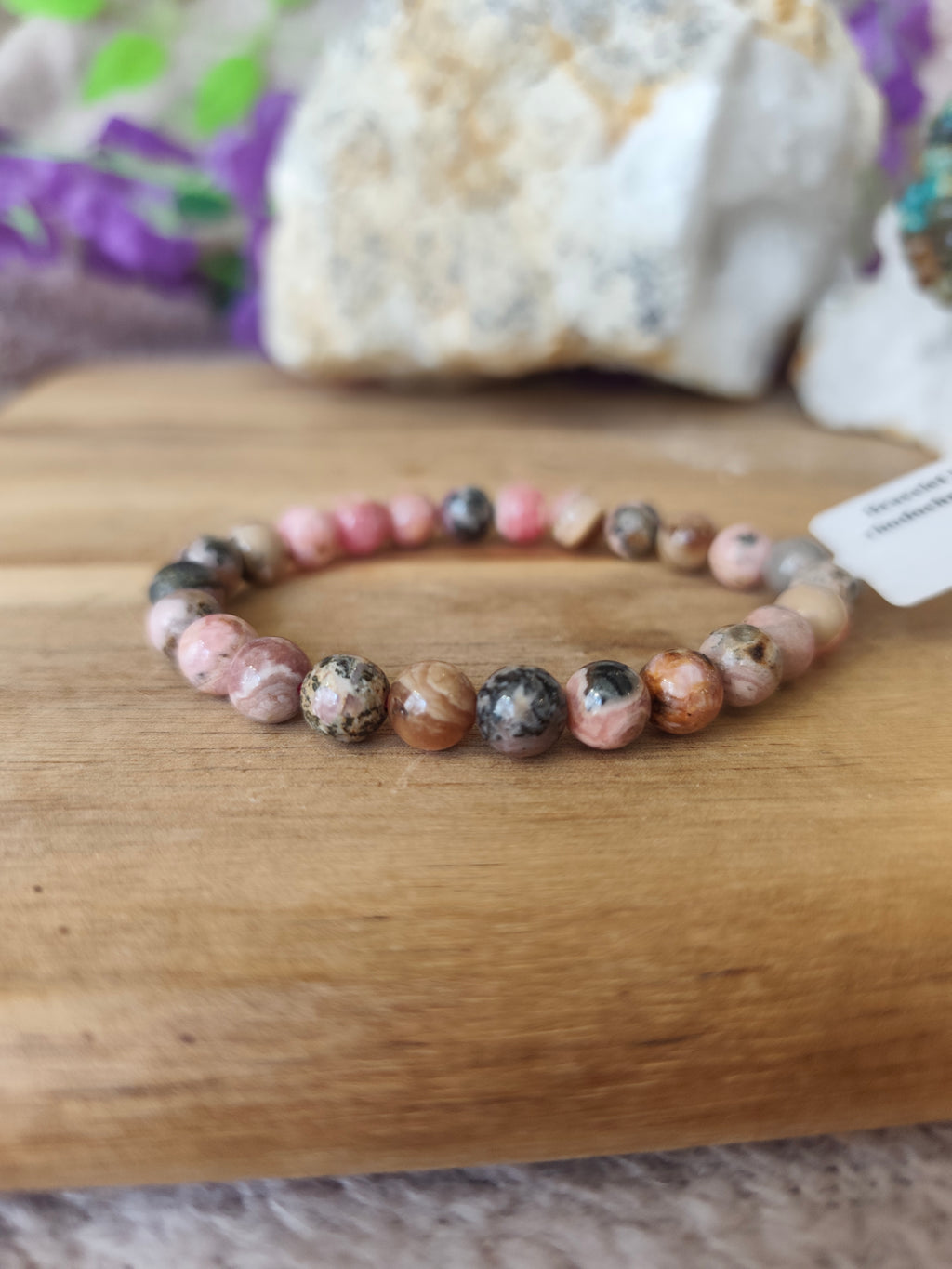Bracelet Rhodochrosite Qualité A – Pierre Naturelle 6 mm