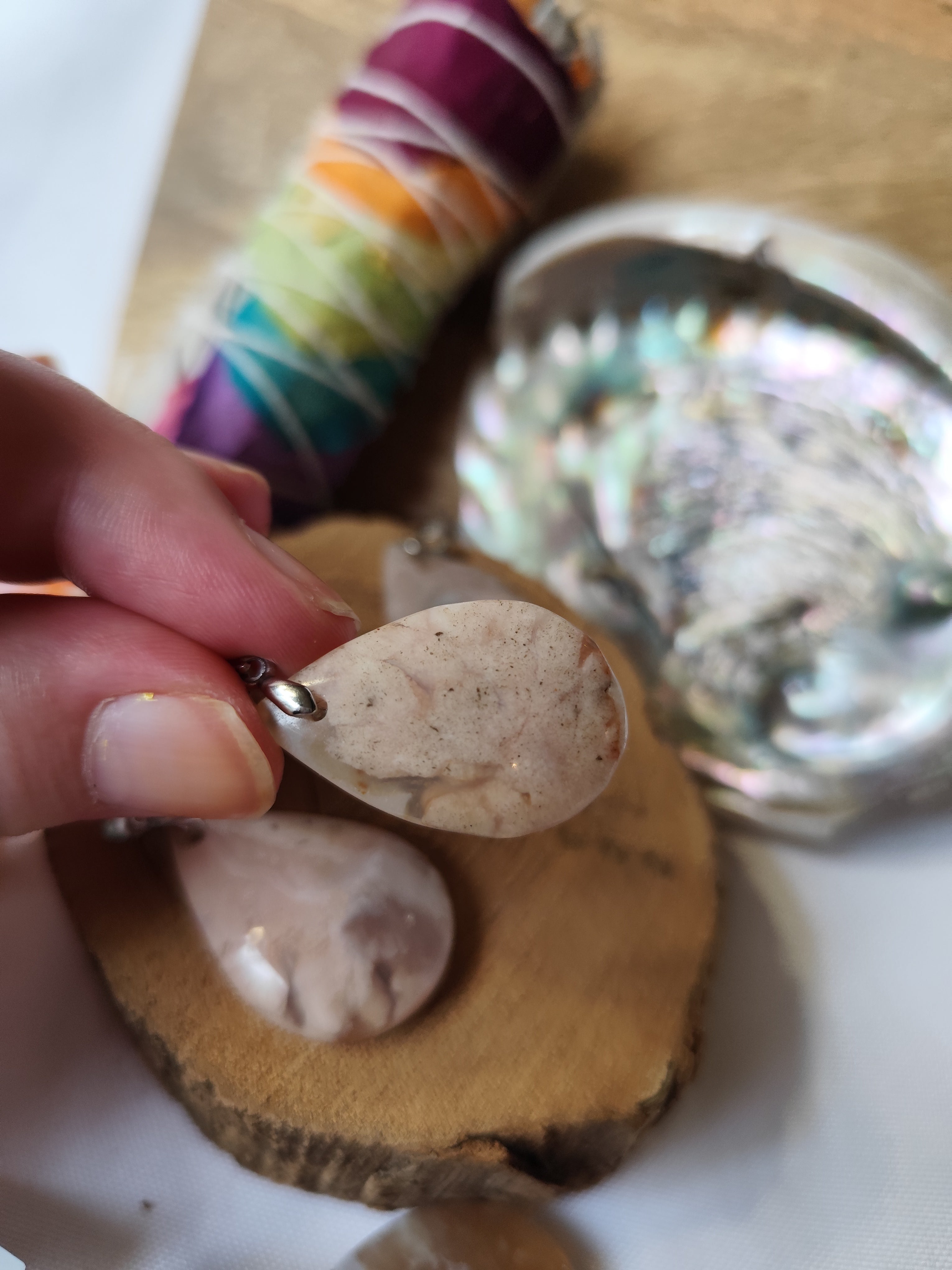 Pendentif Agate fleur