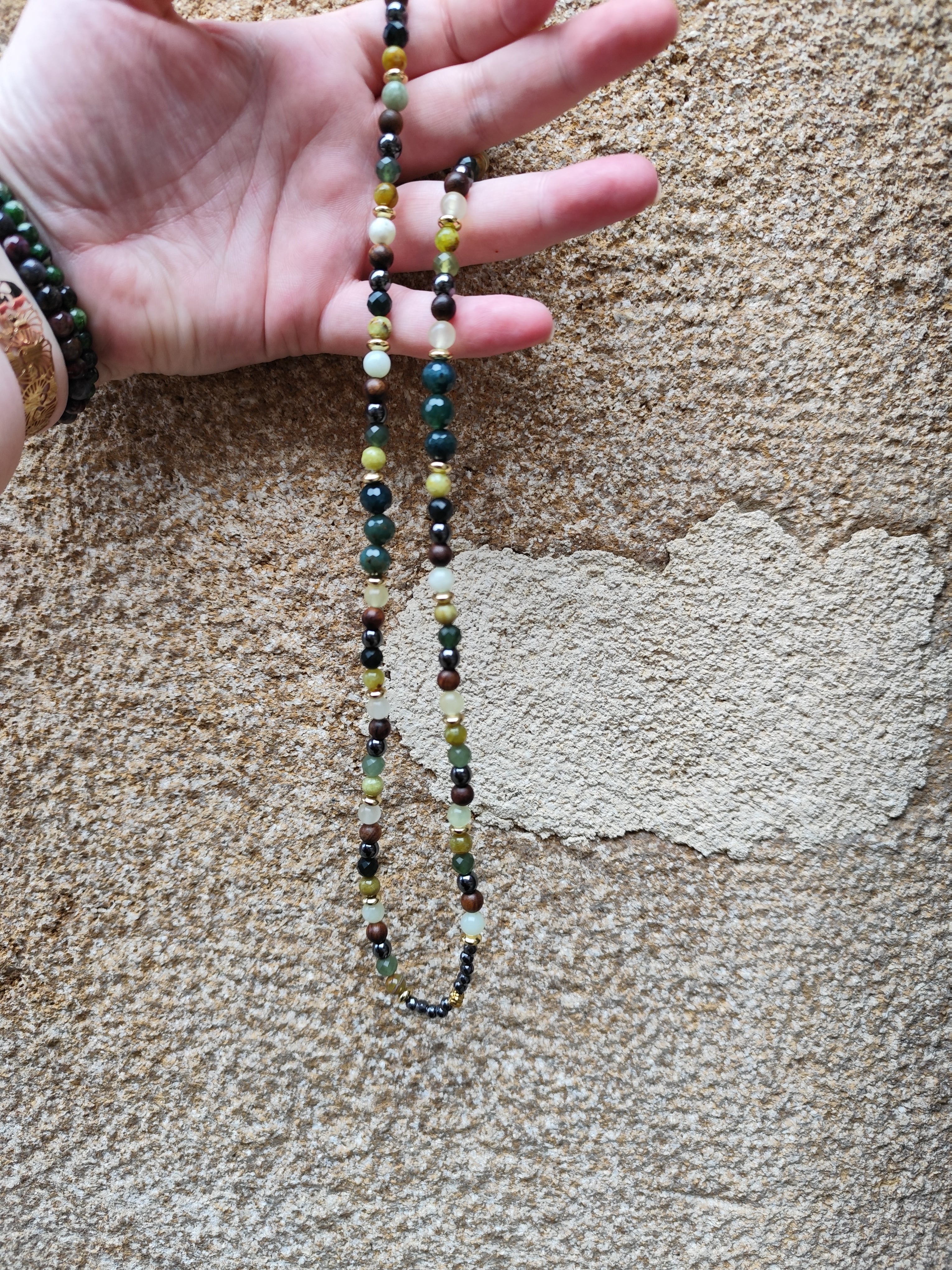 Sautoir Marguerite – Collier en Pierres Naturelles, Bijou Bohème et Lithothérapie