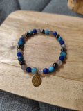 Bracelet Sainte Vierge Bleu – Apatite, Lapis Lazuli, Labradorite & Hématite | Bijou Spirituel