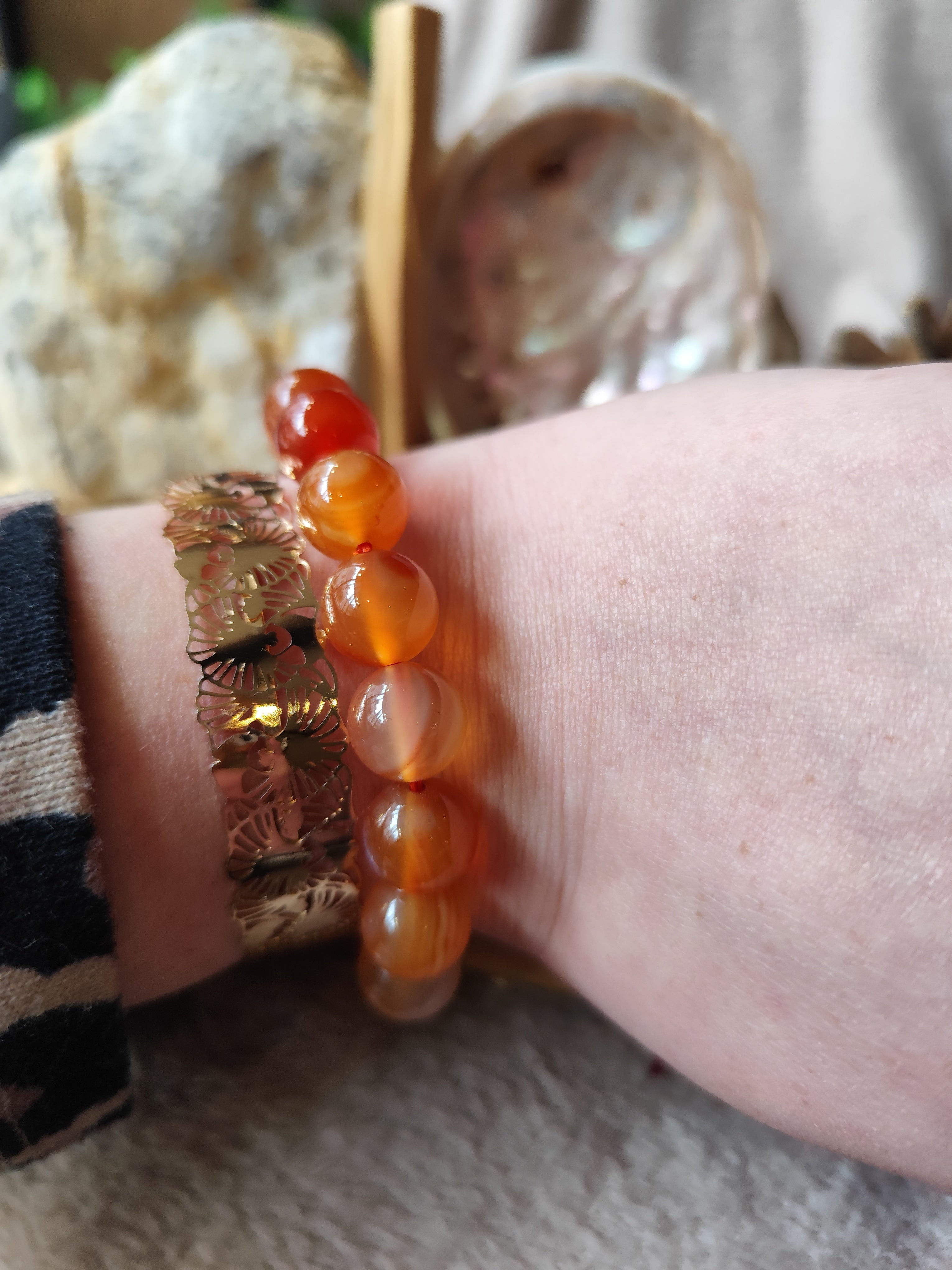 Bracelet Cornaline 12 mm – Pierre Naturelle Ultra Tendance & Énergie Positive