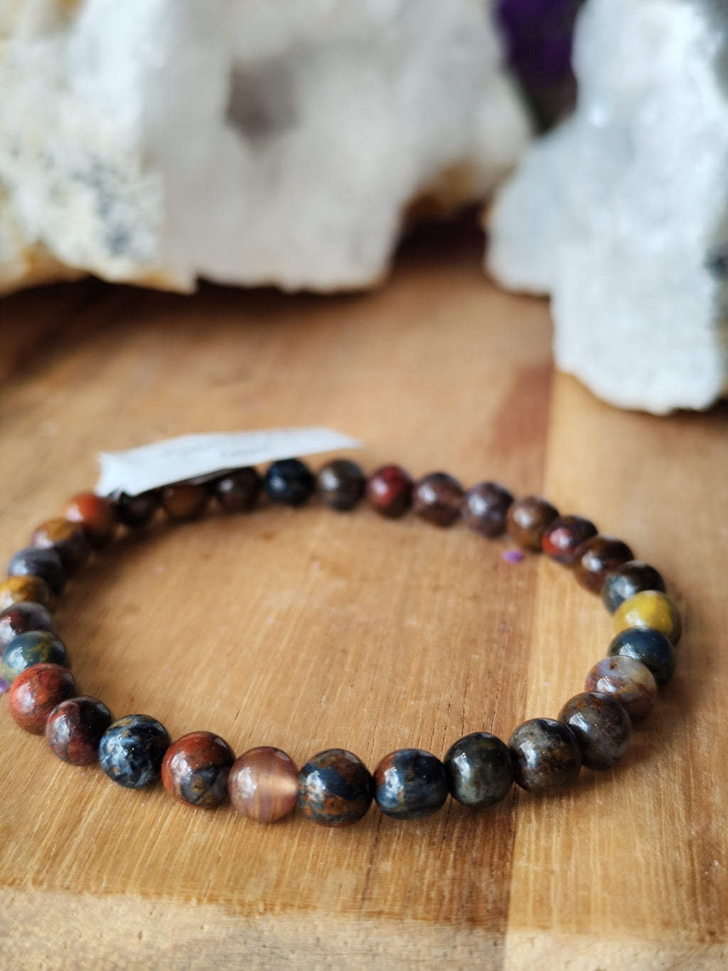 Bracelet Piétersite AA 6 mm – Pierre de la Tempête aux Reflets Exceptionnels