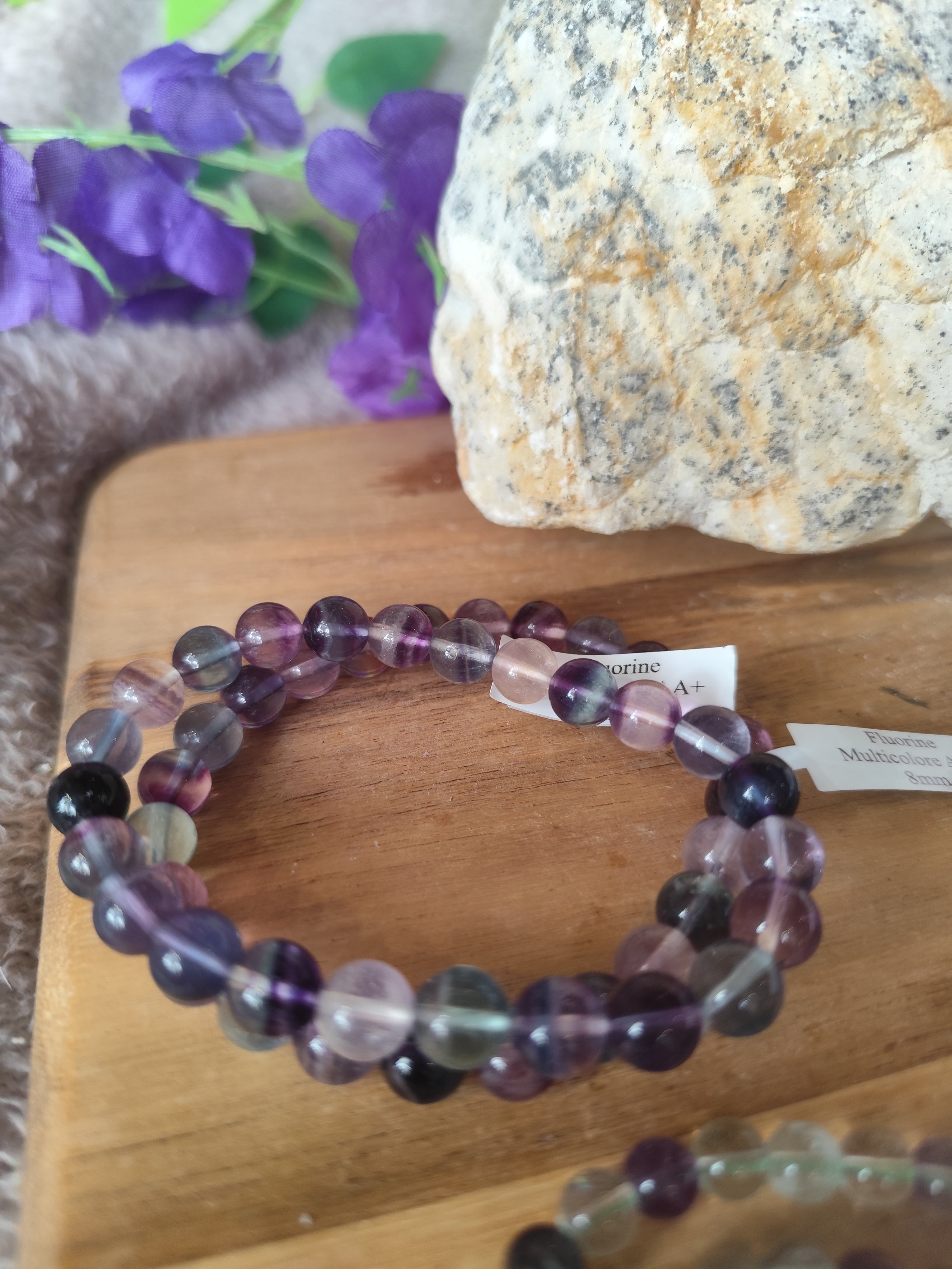 Bracelet en Fluorine AA+ 8 mm – Une véritable merveille de la nature