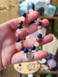 Bracelet Astro Verseau – Lapis Lazuli, Quartz Rose & Aventurine | Création Artisanale